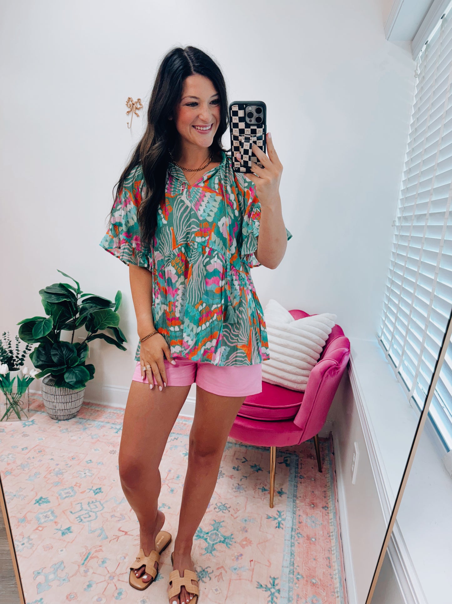 Tropics Mix Linen Top