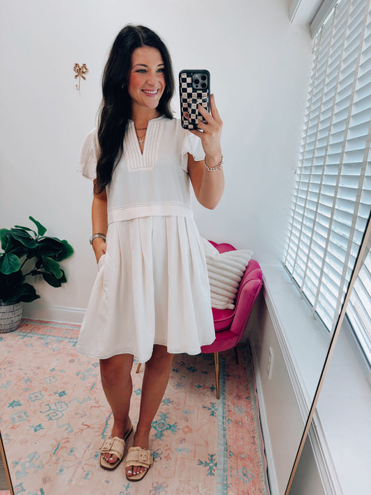 Stella Stitched Ruffle Mini Dress