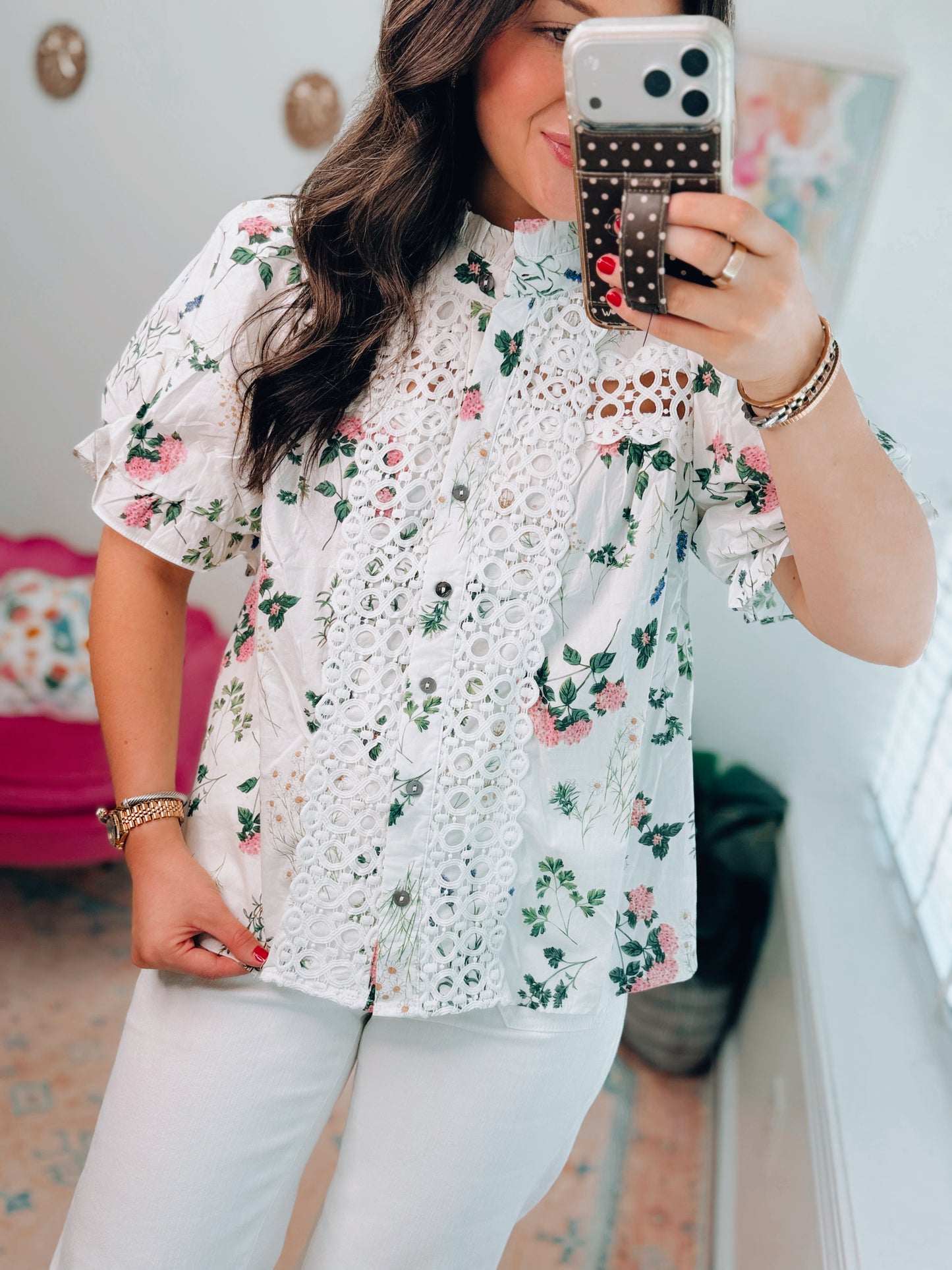 Harper Floral Eyelet Top