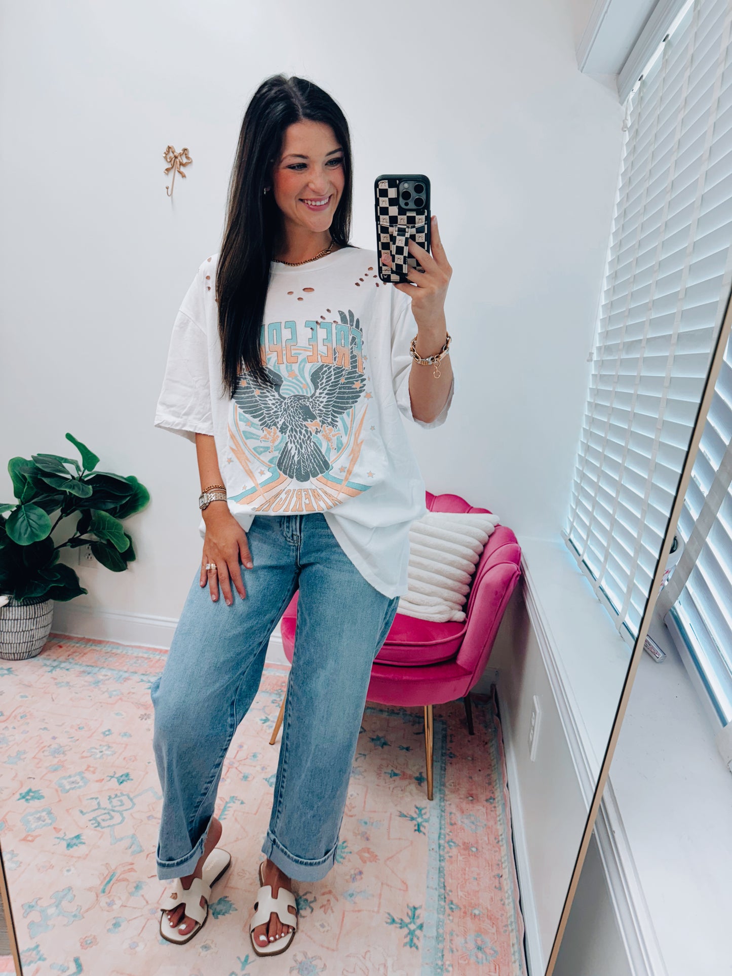 Free Spirit Distressed Graphic Tee