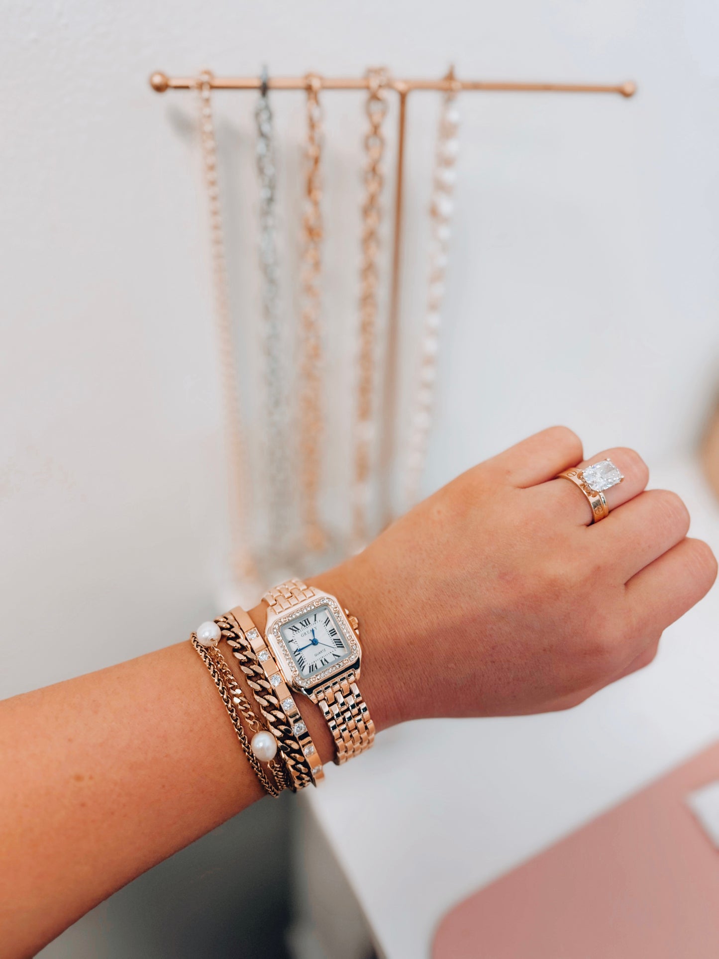 Vintage Style Silver Diamond Watch