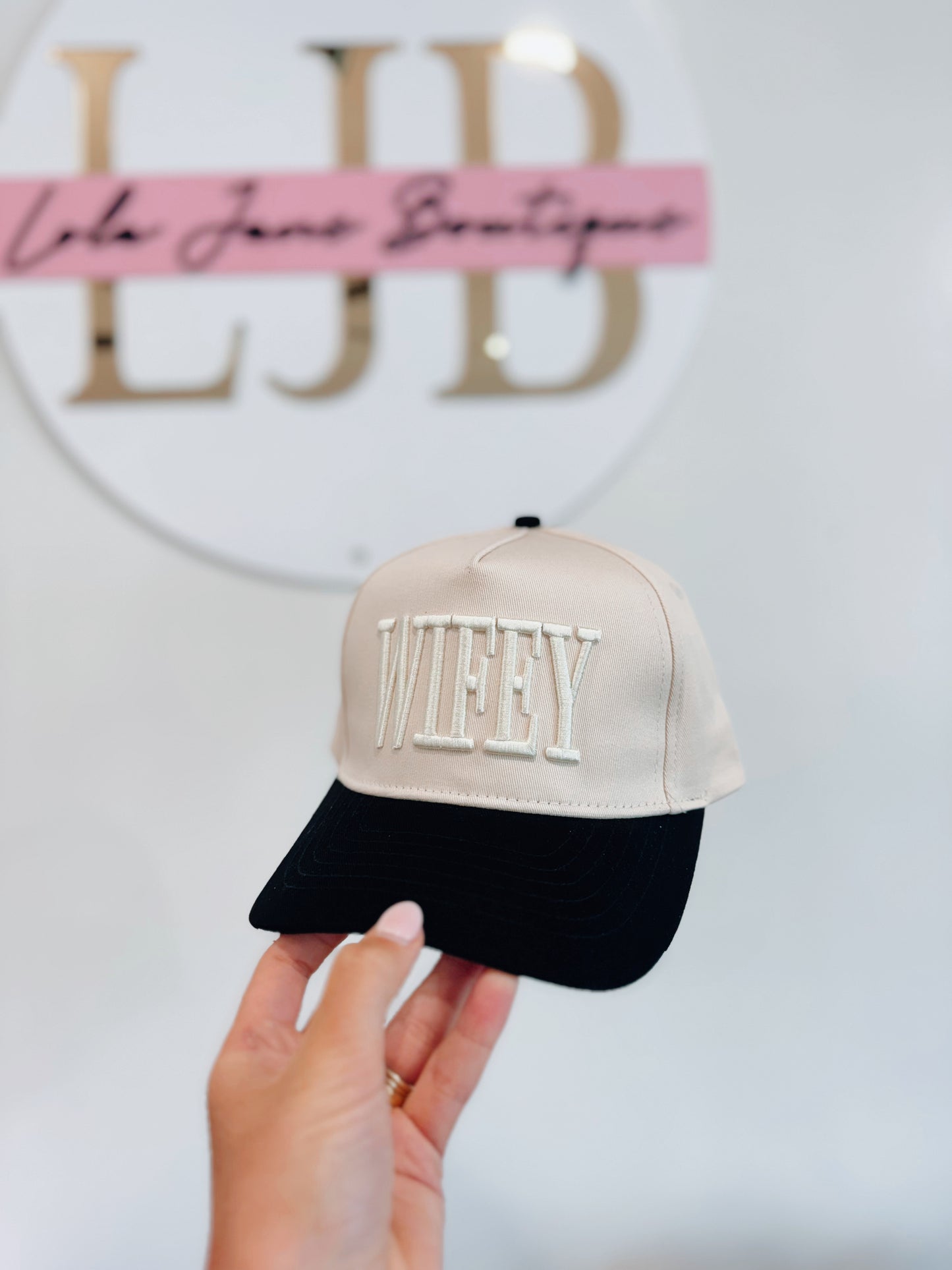 WIFEY 3D Embroidered Trucker Hat - Black