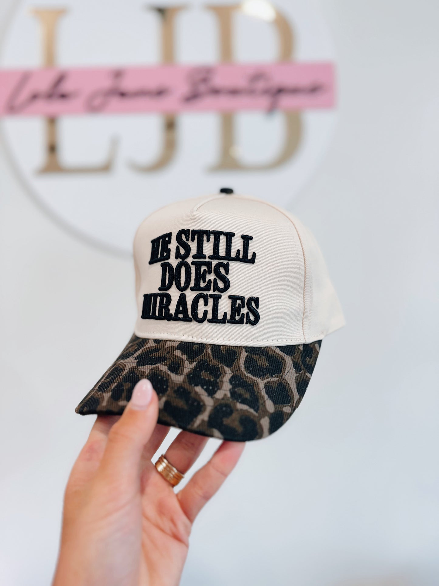 He Still Does Miracles 3D Embroidered Trucker Hat - Leopard