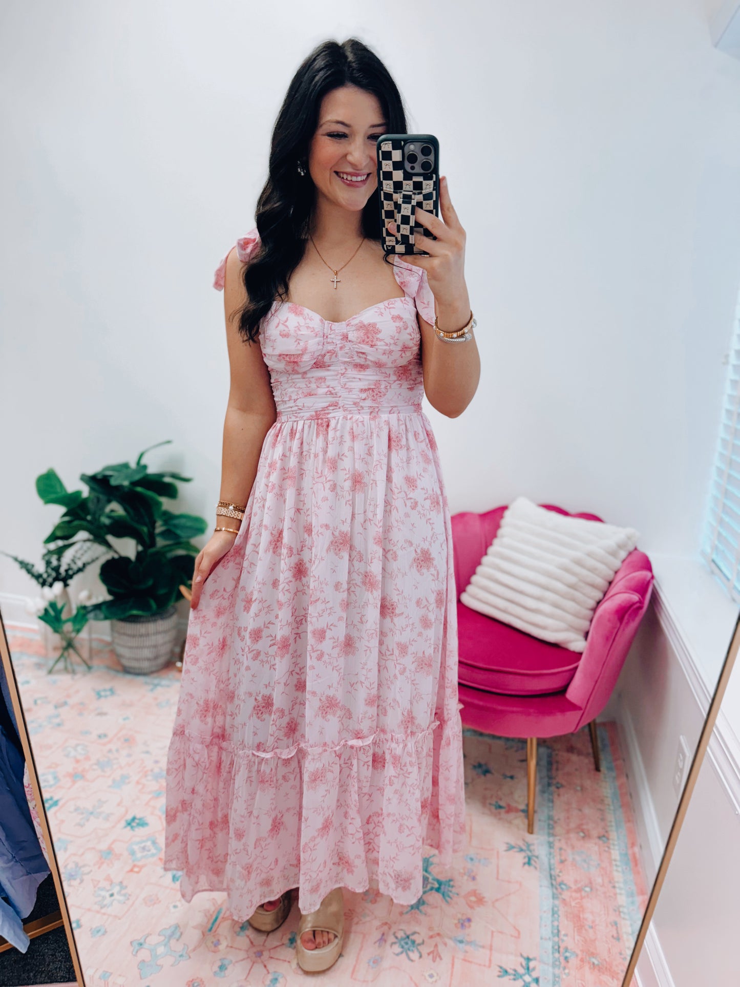 Floral Sweetheart Garden Dress - Pink
