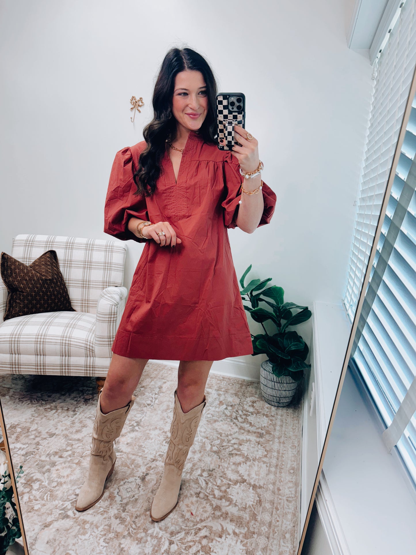 Masala Puff Mini Dress