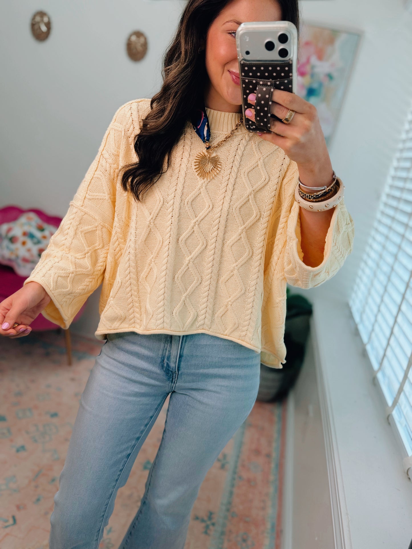 Butter Yellow Cable Knit Top