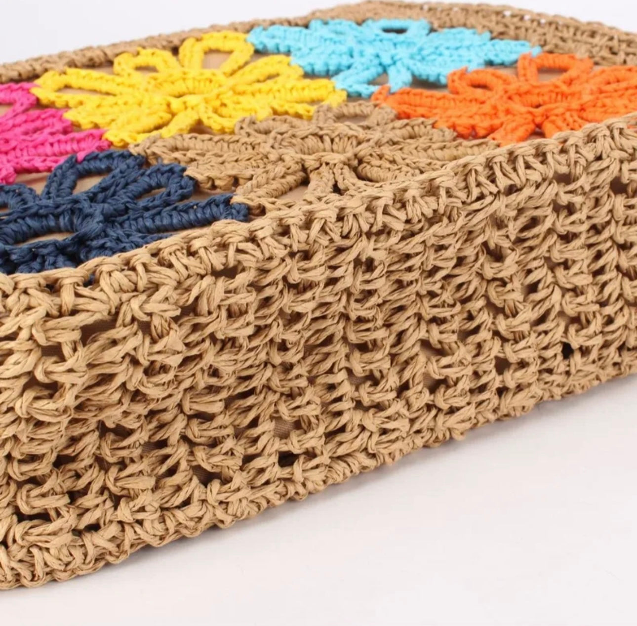 Palm Coast Tropical Raffia Bag