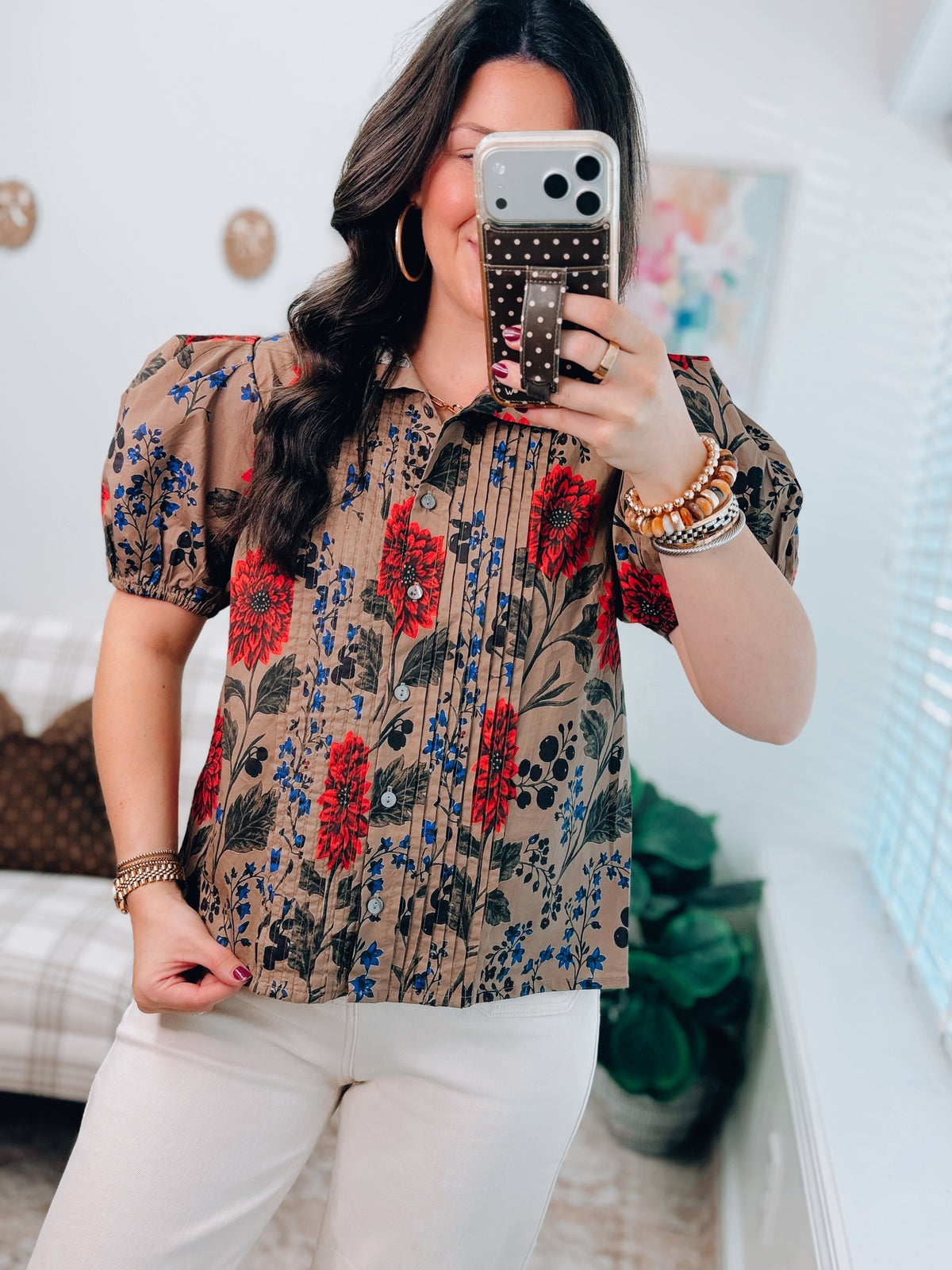 Oliver Pleated Floral Top