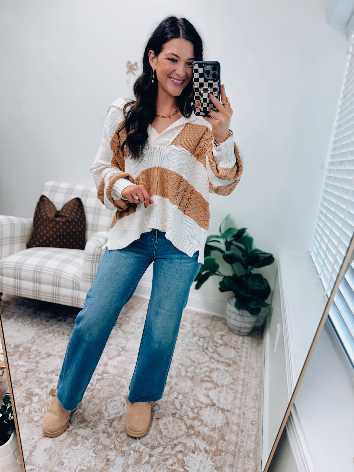 Chunky Knit Striped Sweater Pullover