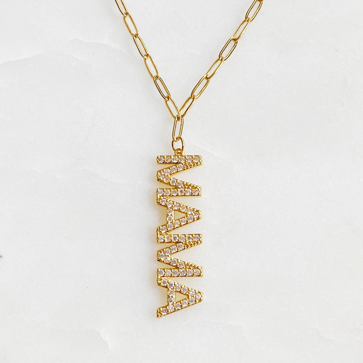 18k Gold Plated Mama Drop Necklace