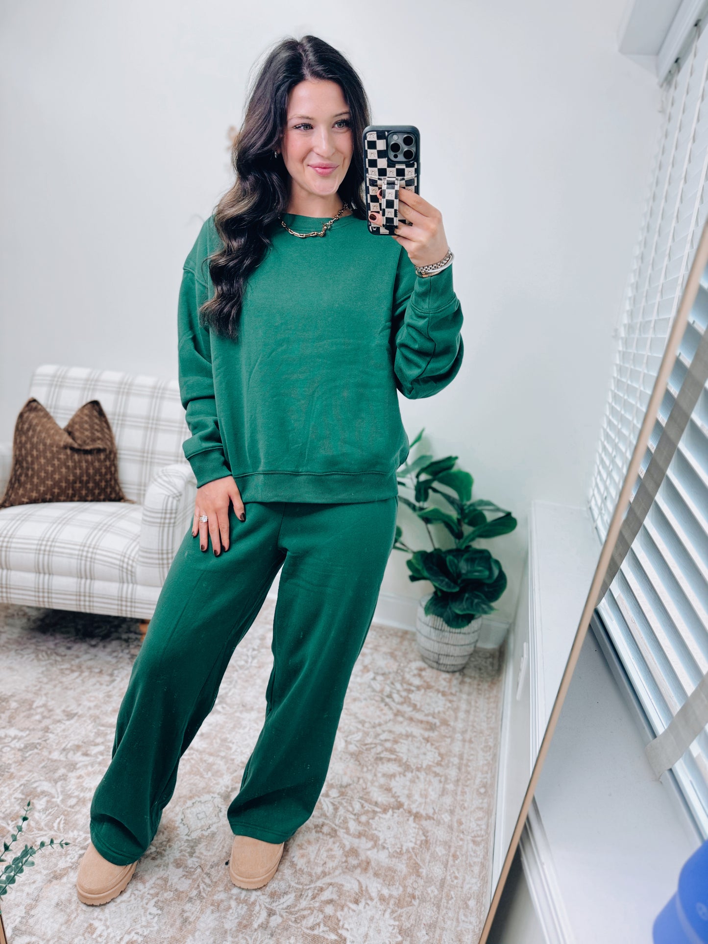 DOORBUSTER Crewneck Comfy Pants Set - Forest