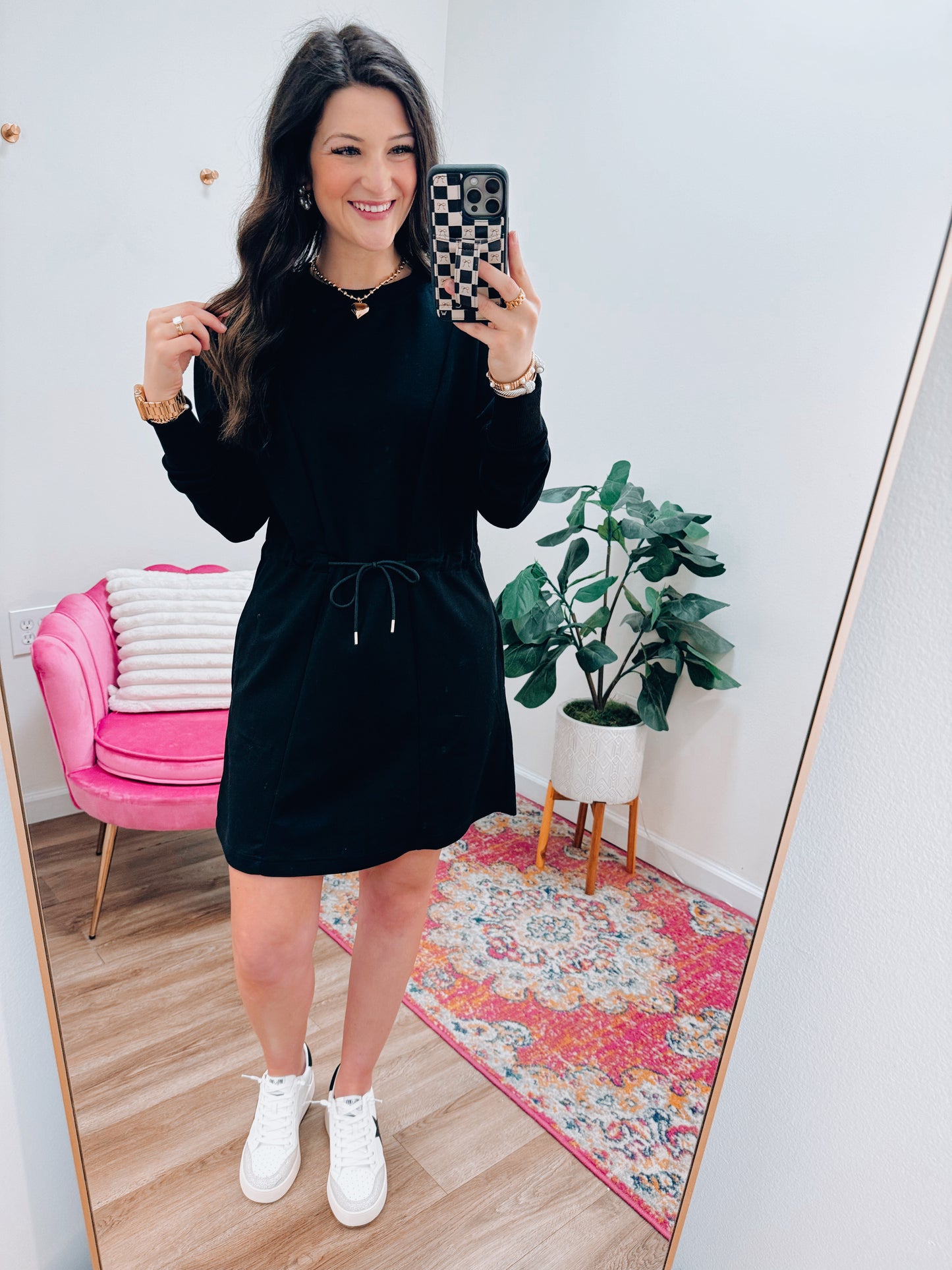 Annie Athletic Mini Dress - Black
