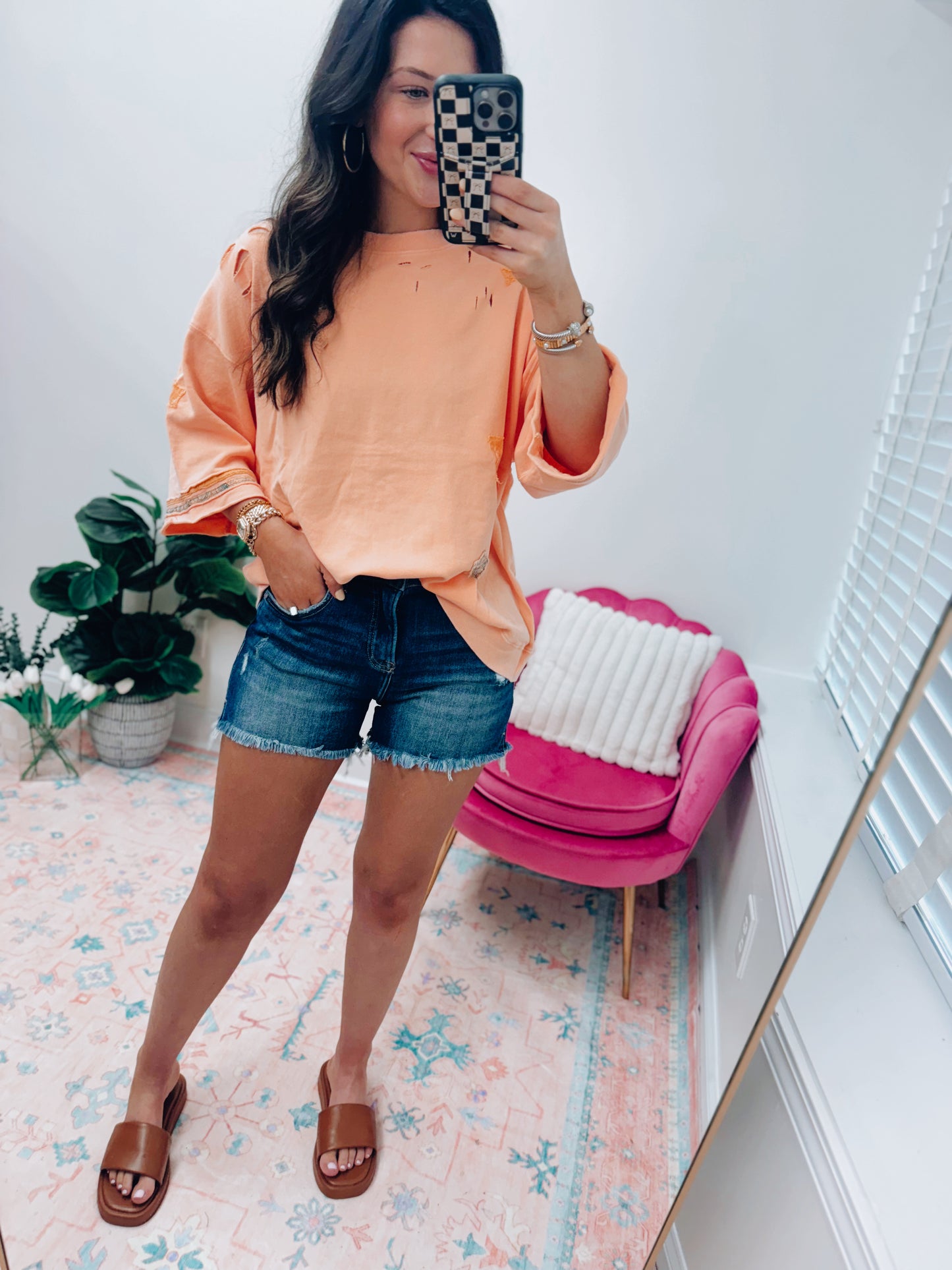 Risen Rylie Dark Denim Shorts