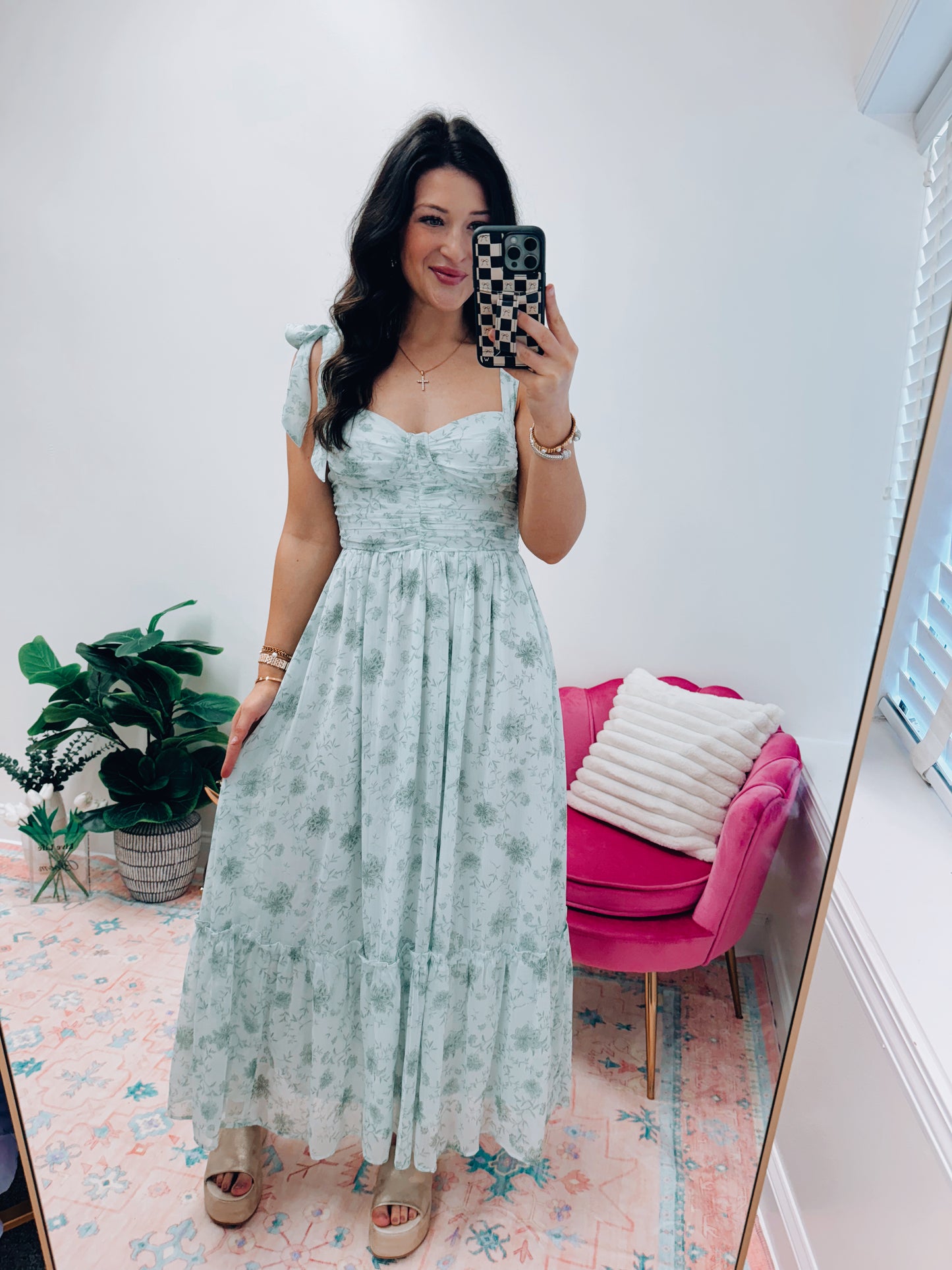Floral Sweetheart Garden Dress - Green