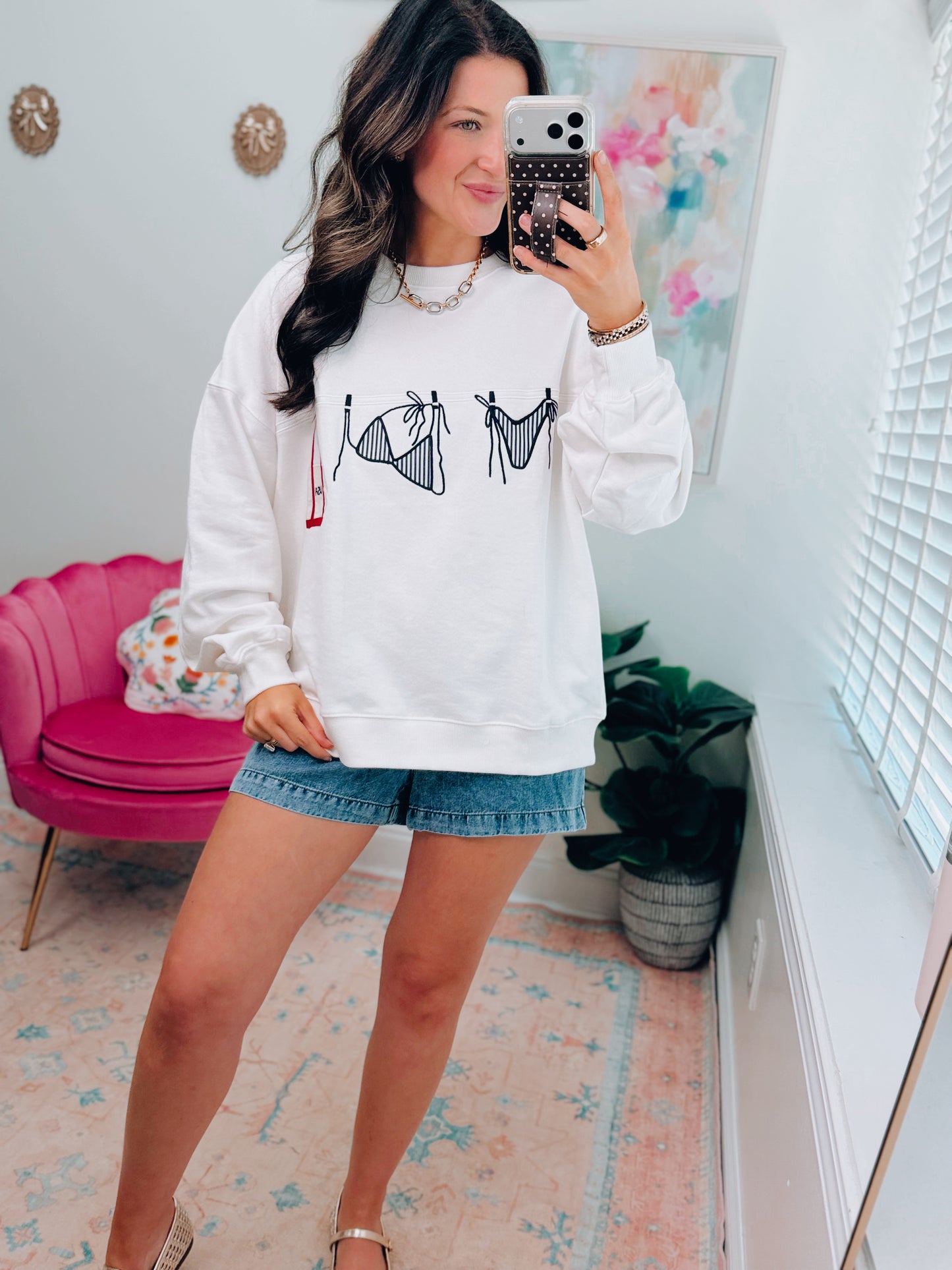 Party in the USA Embroidered Crewneck