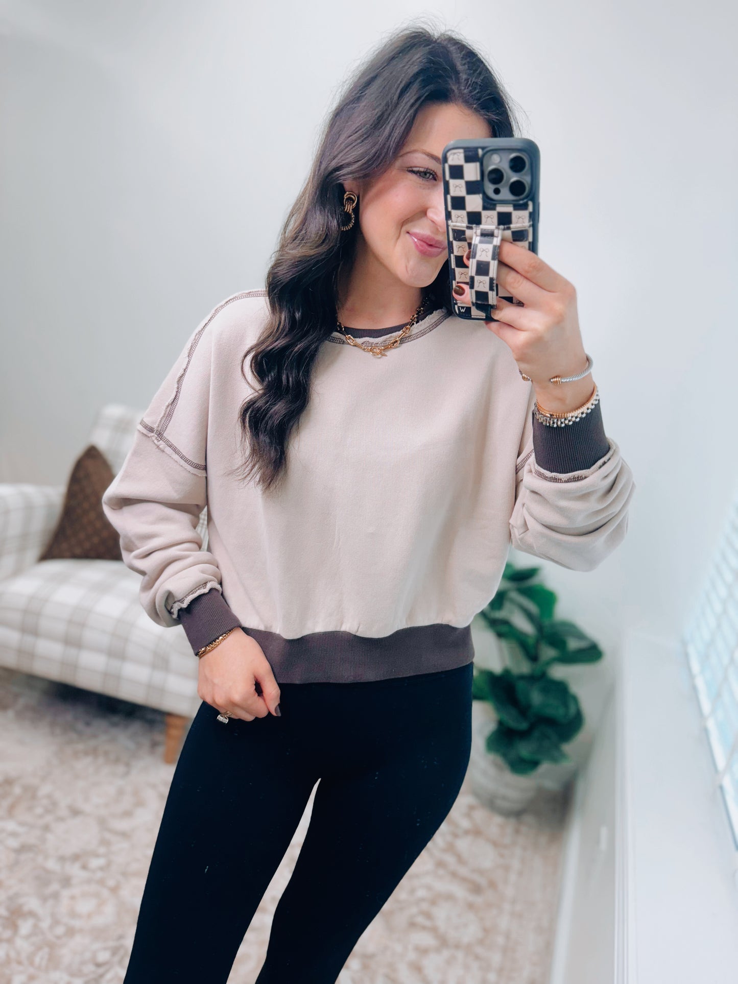 EchoWash Espresso Cotton Crewneck