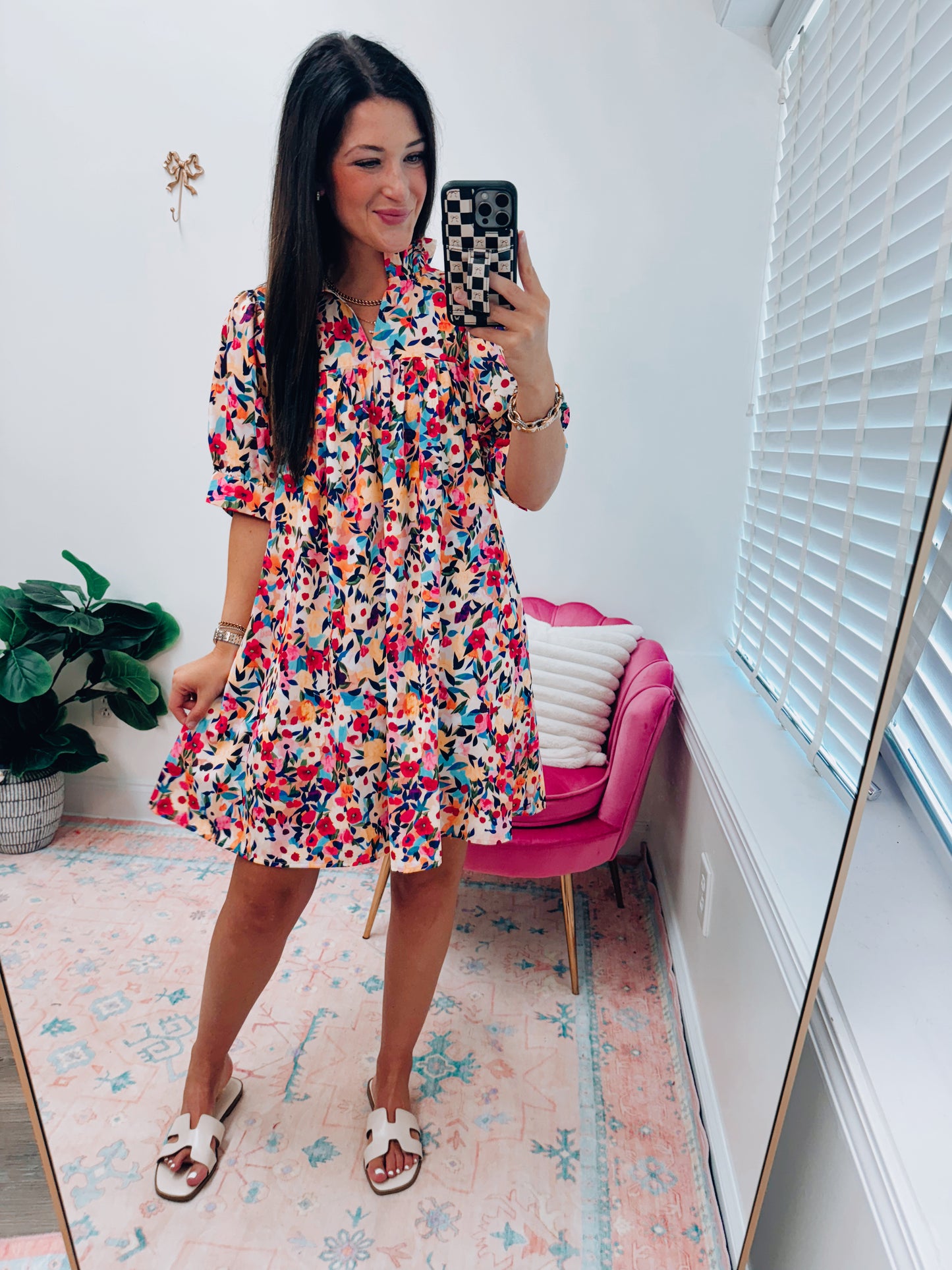 Color Mix Mini Dress
