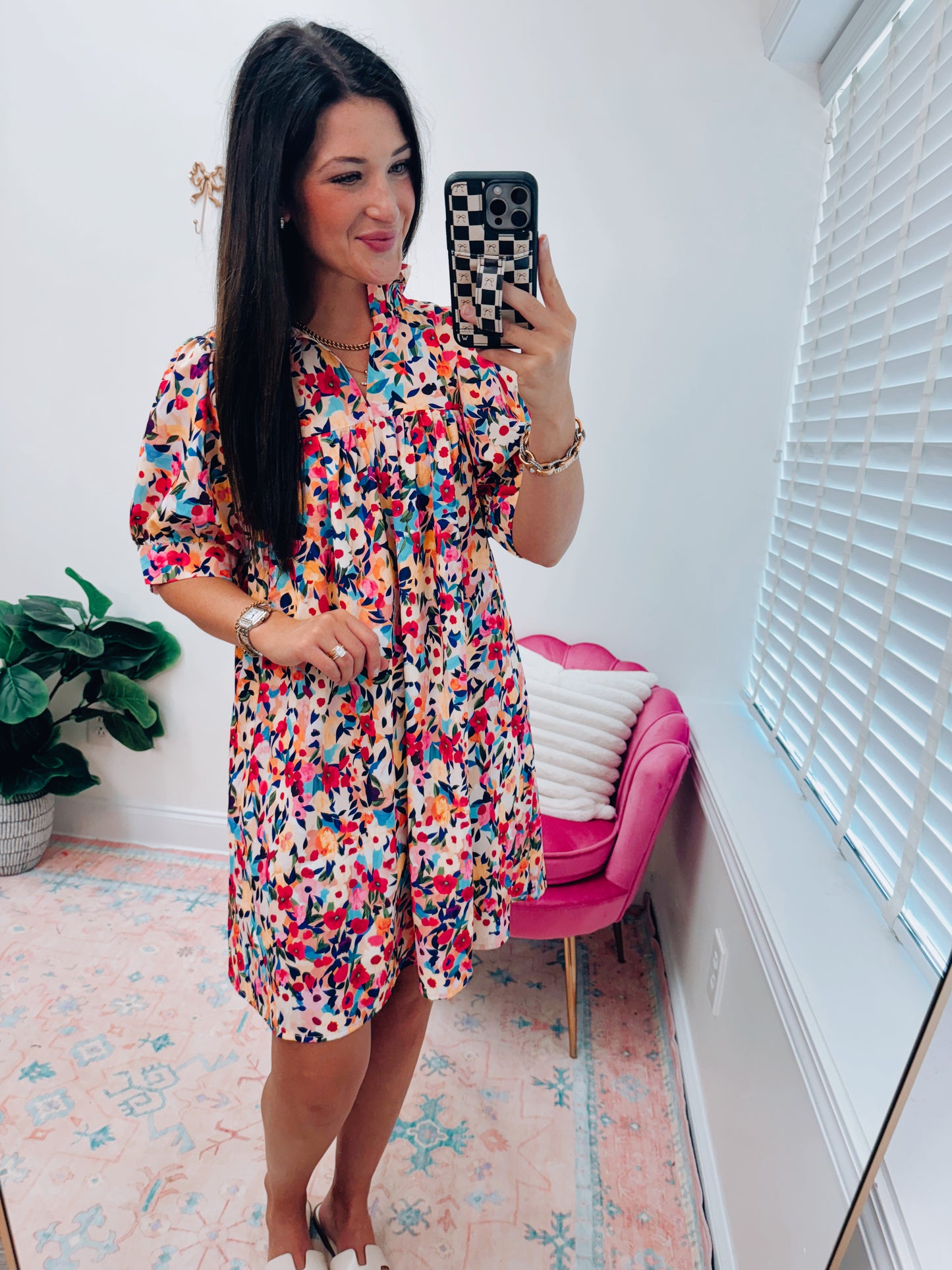 Color Mix Mini Dress