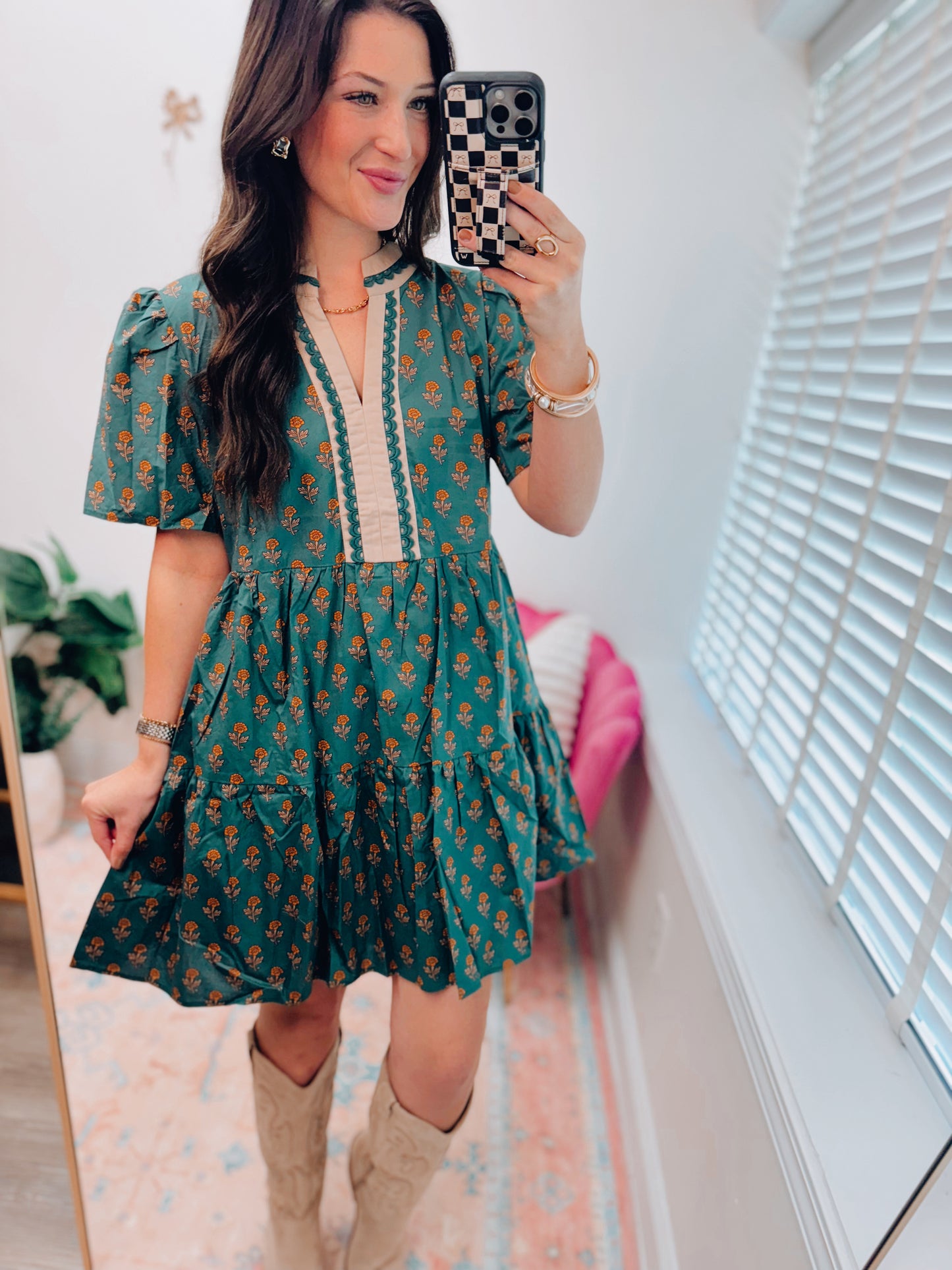 Moonlit Floral Mini Dress