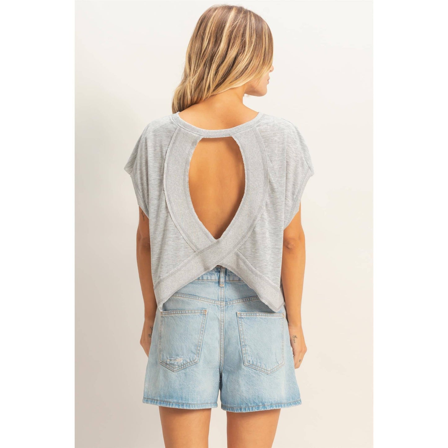 Everyday Boxy Crew Tee - Heather Gray
