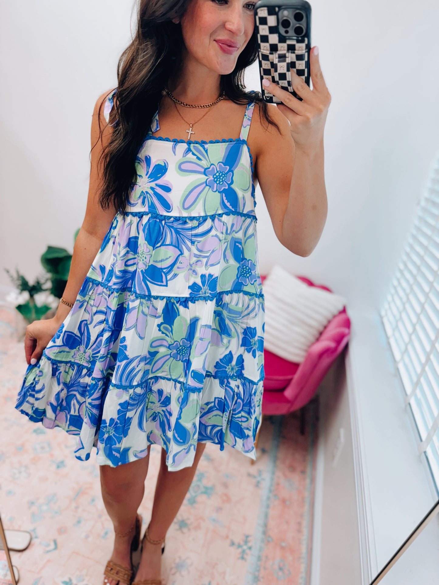 Tiered Scallop Mini Dress