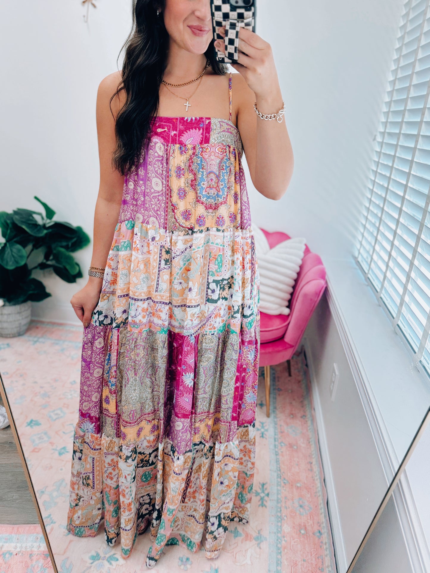 Eliza Multi Mix Maxi Dress - Plum
