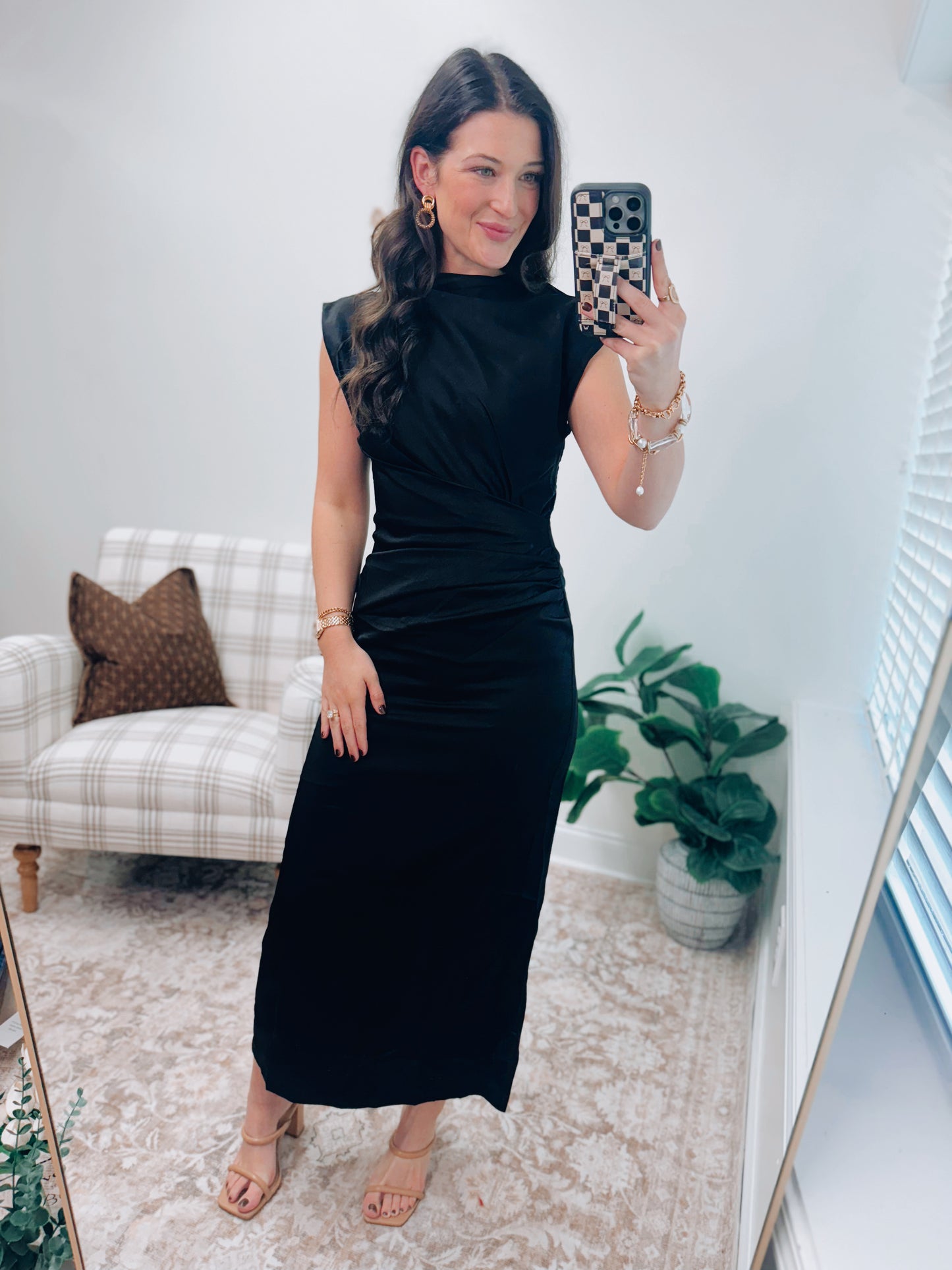 Molly Satin Cowl Neck Midi Dress