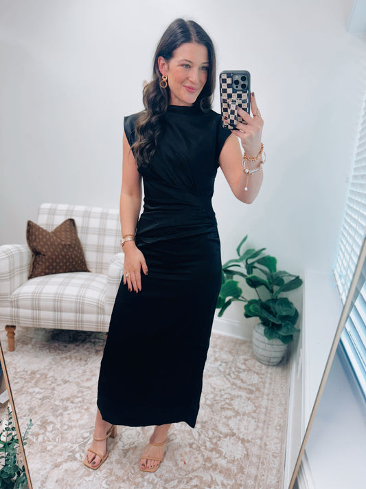 Molly Satin Cowl Neck Midi Dress
