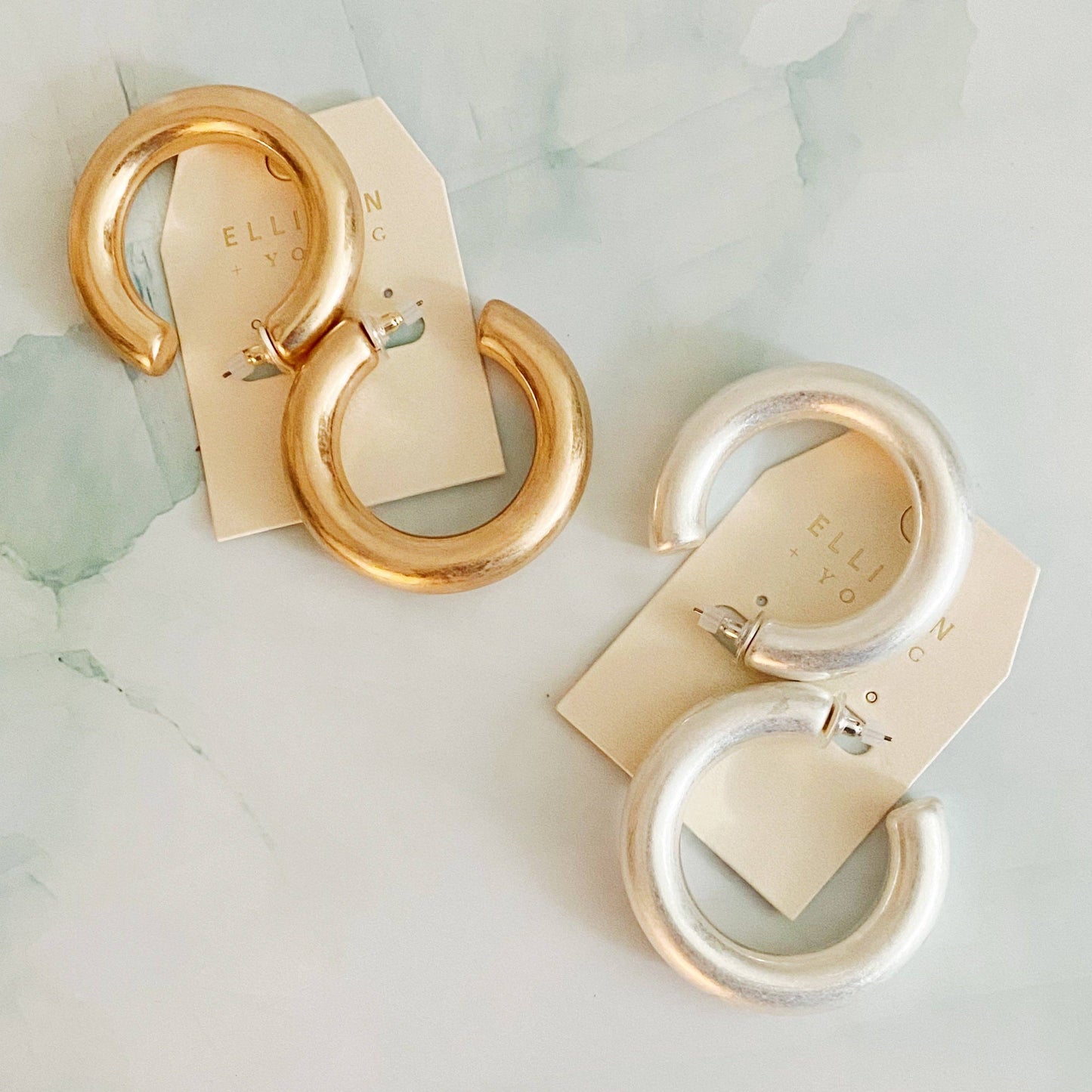 Round And Smooth Large Hoop Earrings - Silver