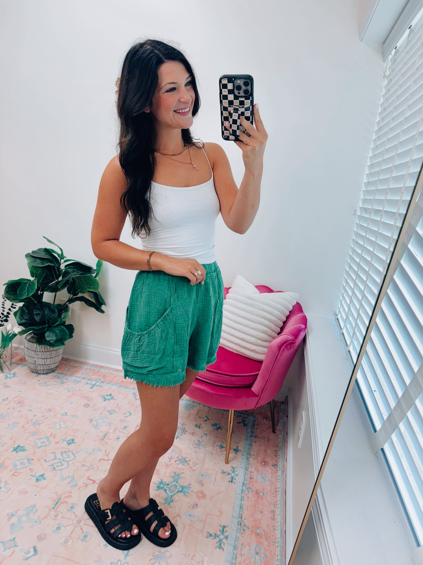 Kelly Gauze Front Pockets Shorts