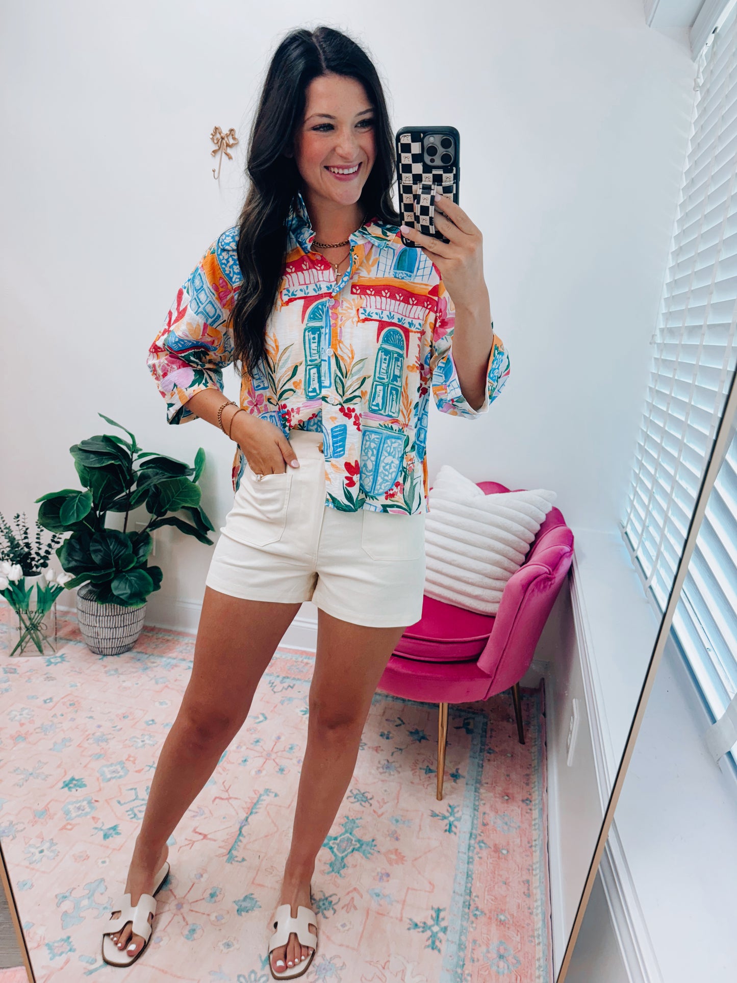 Izzie Front Pockets Shorts - Cream