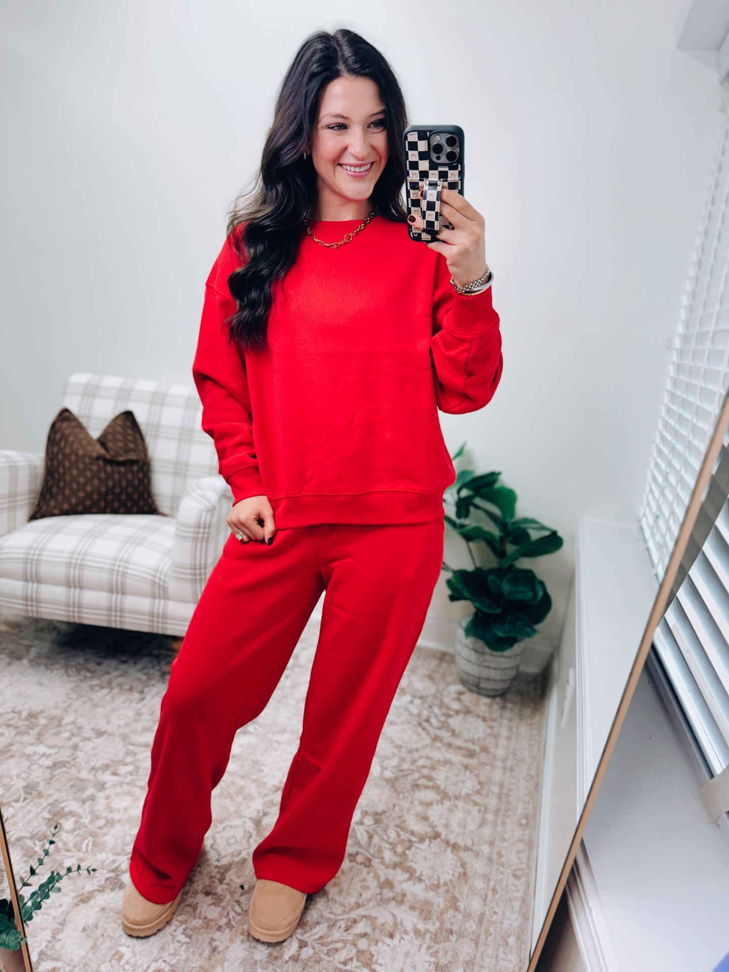 DOORBUSTER Crewneck Comfy Pants Set - Red