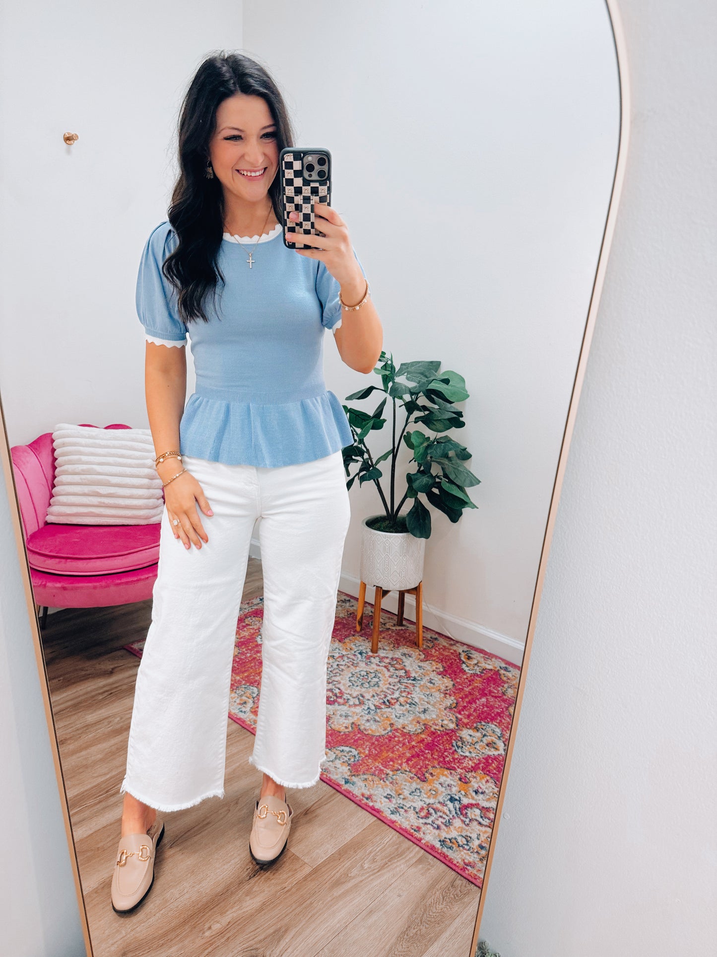 Spring Scallop Babydoll Top