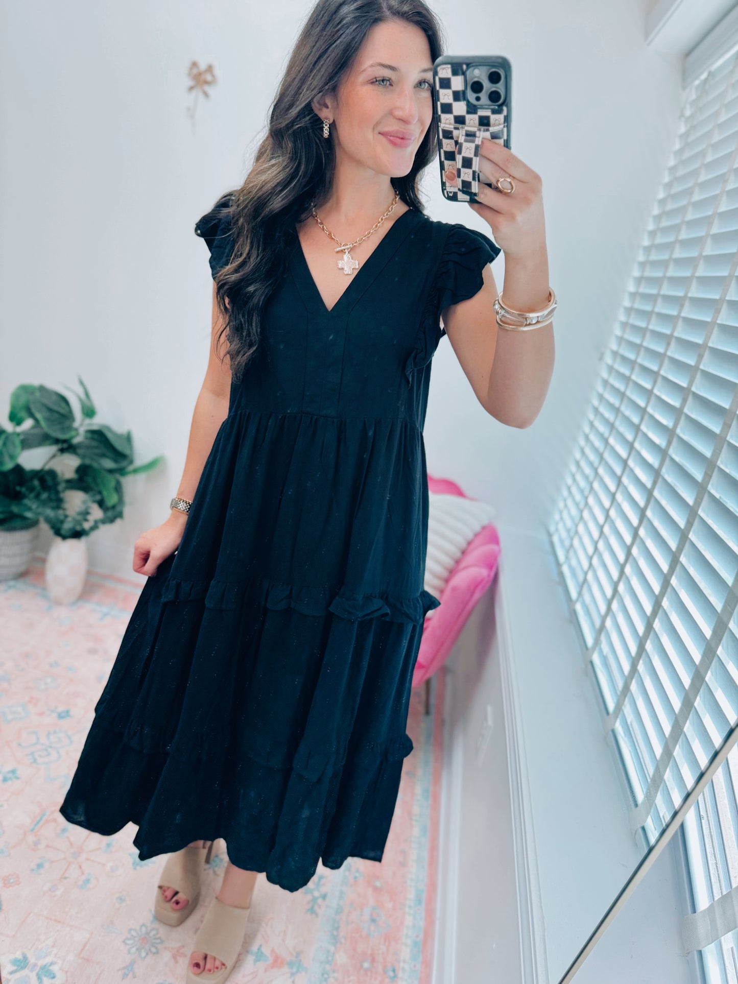 Lucy Ruffle Midi Dress