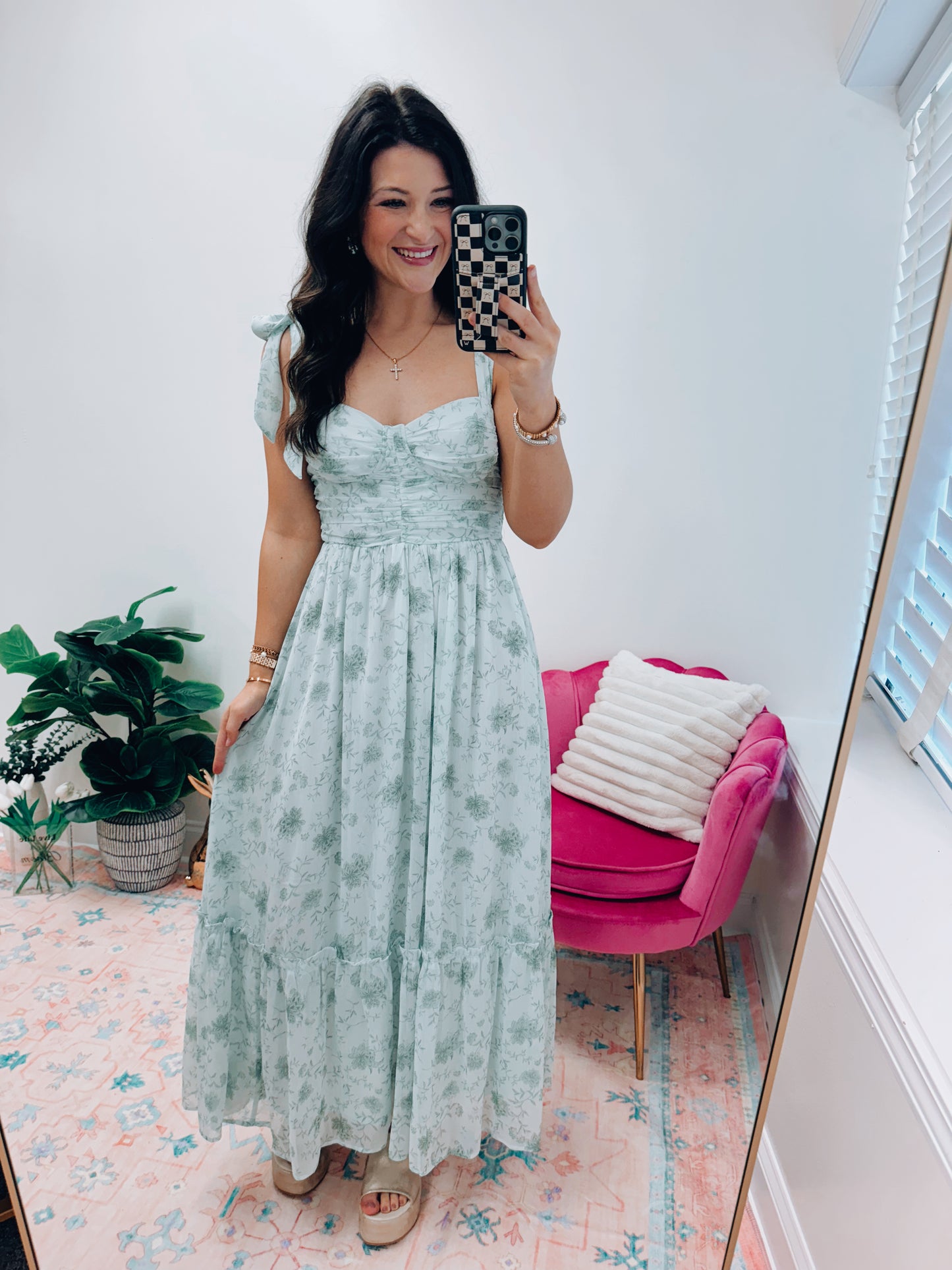 Floral Sweetheart Garden Dress - Green