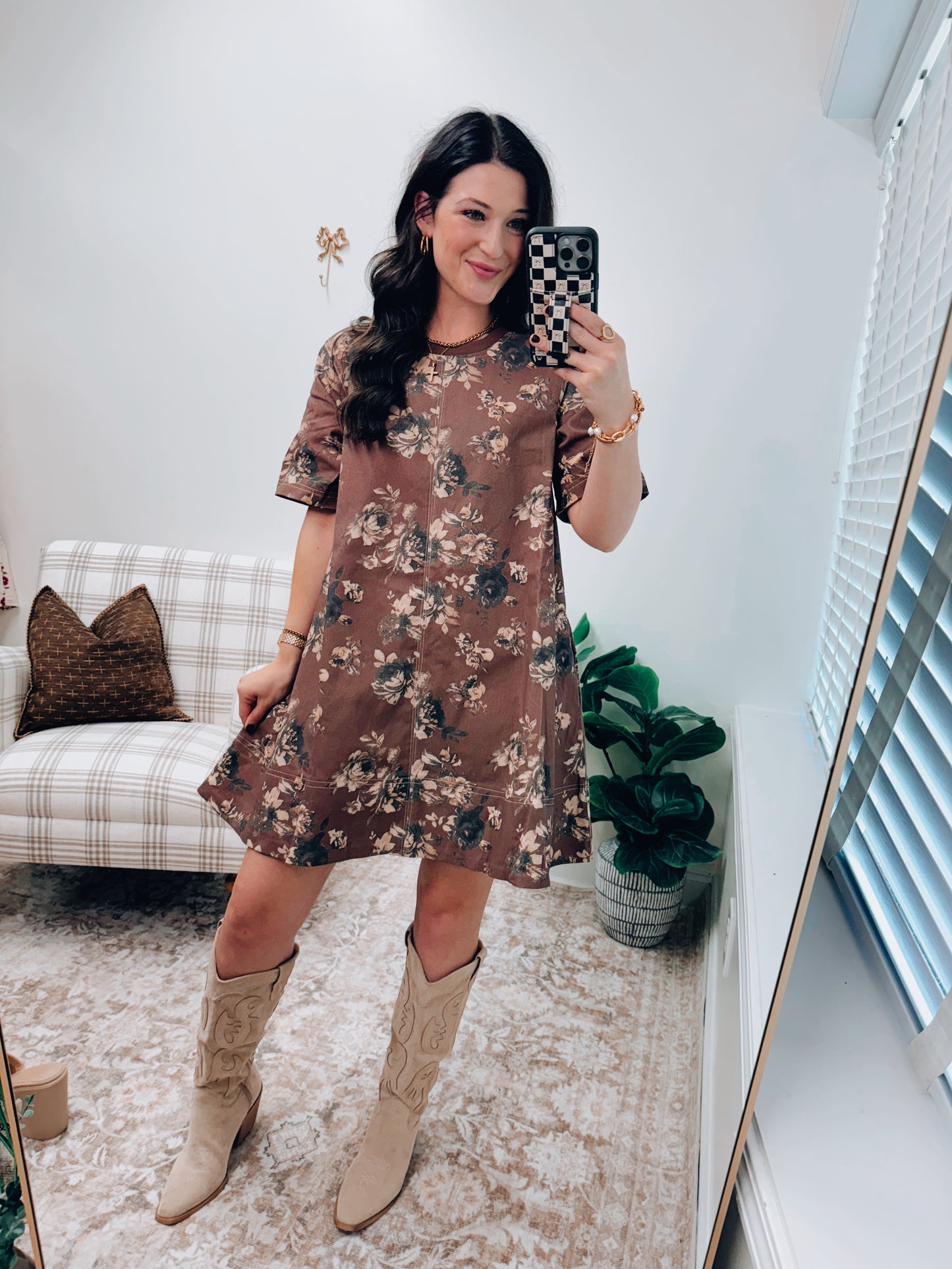 Remi Floral Denim Mini Dress