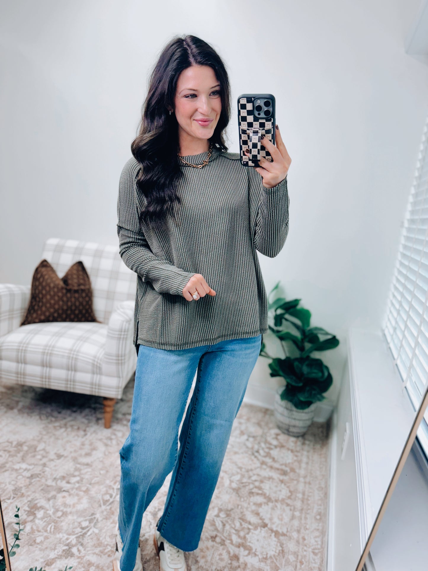 DOORBUSTER Laci Ribbed Top - Olive