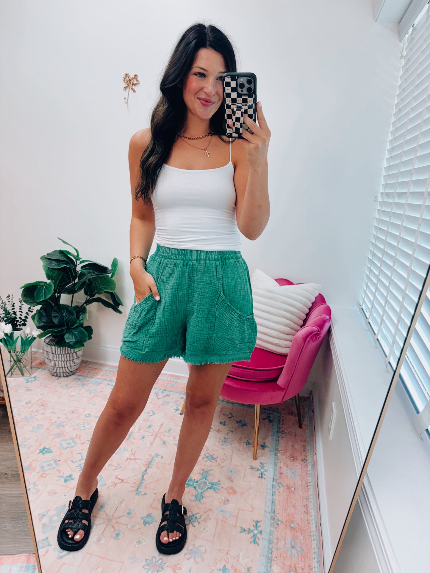 Kelly Gauze Front Pockets Shorts