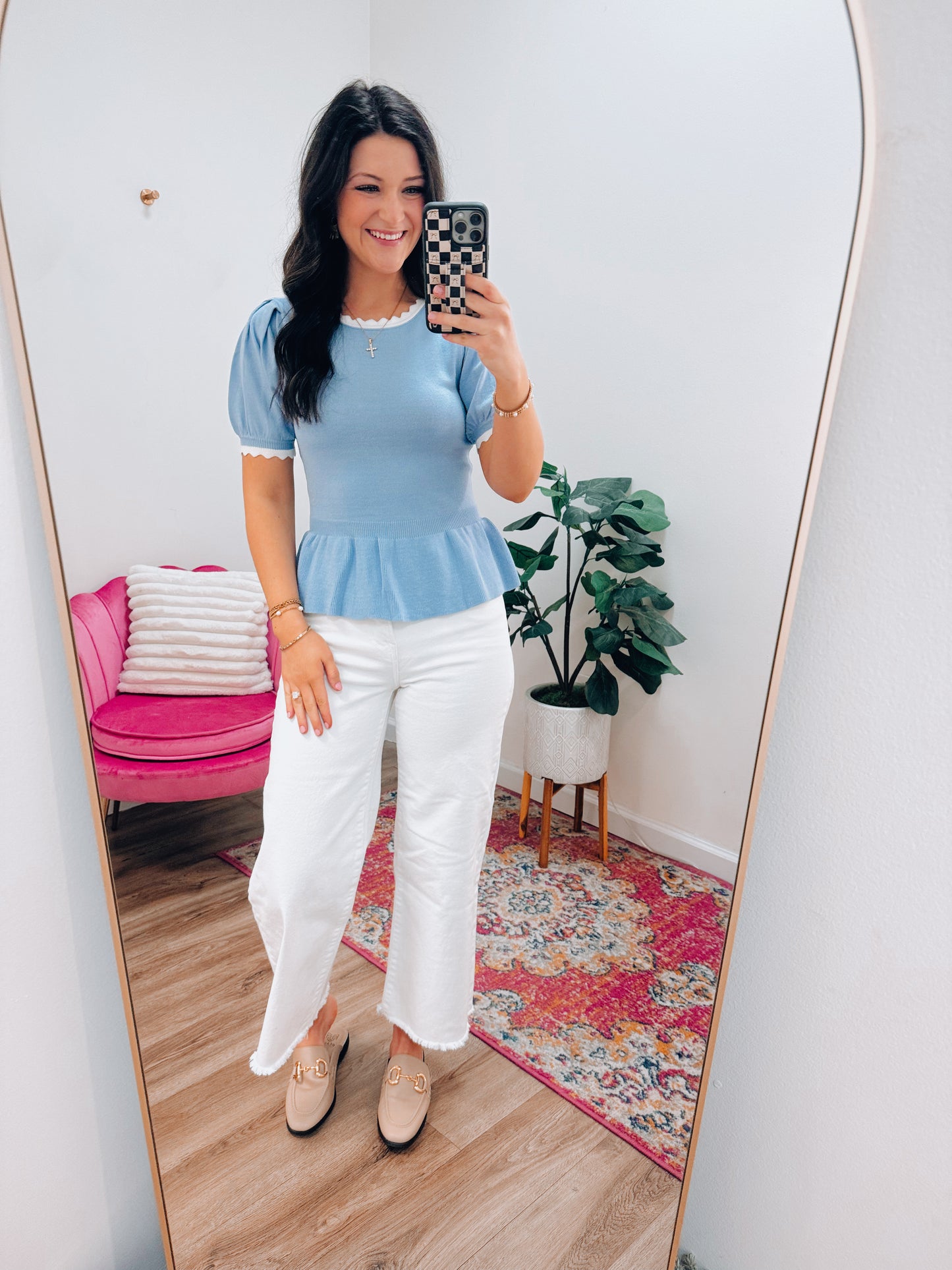 Spring Scallop Babydoll Top