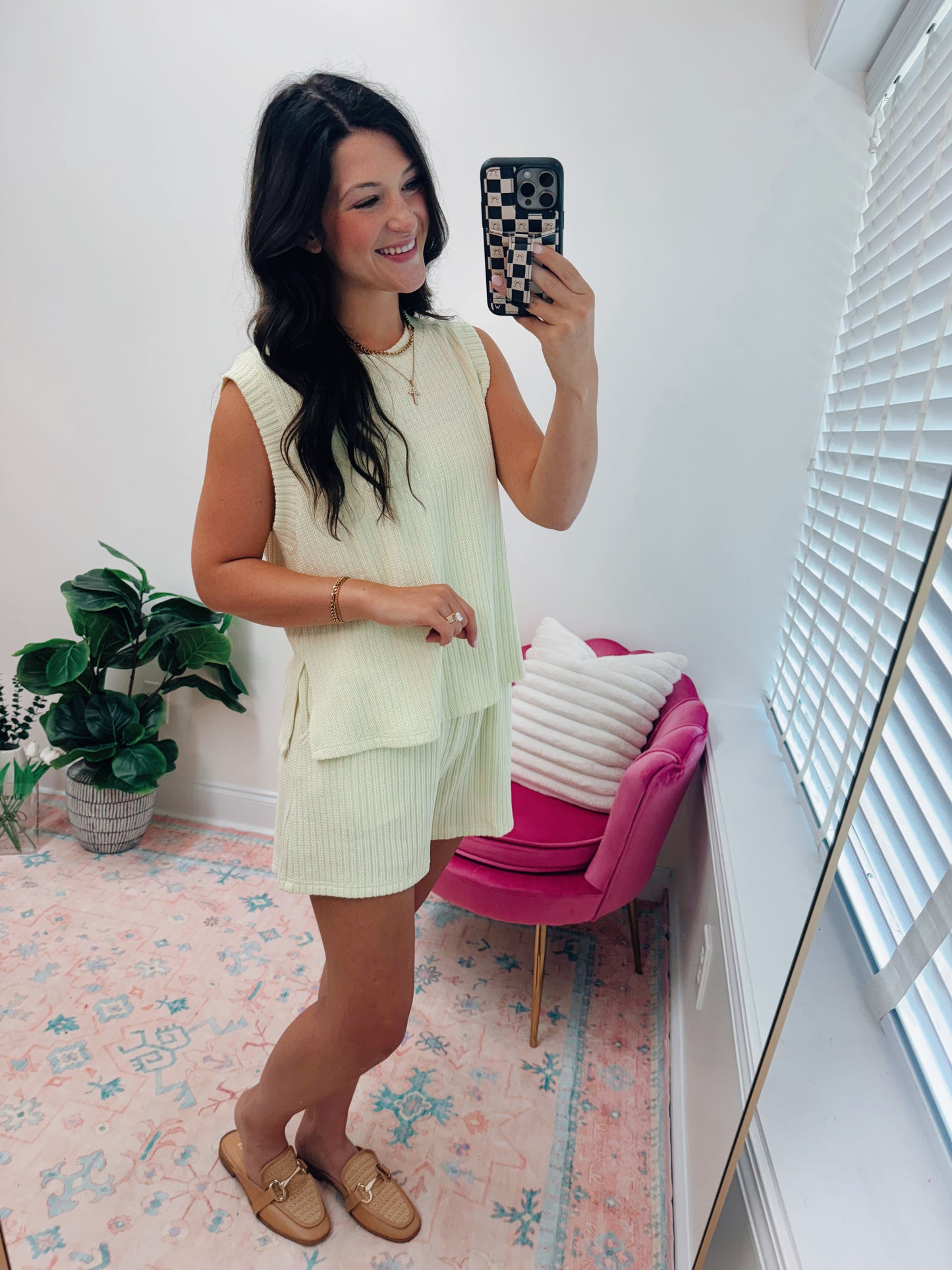 Lemon Ribbed Shorts Set