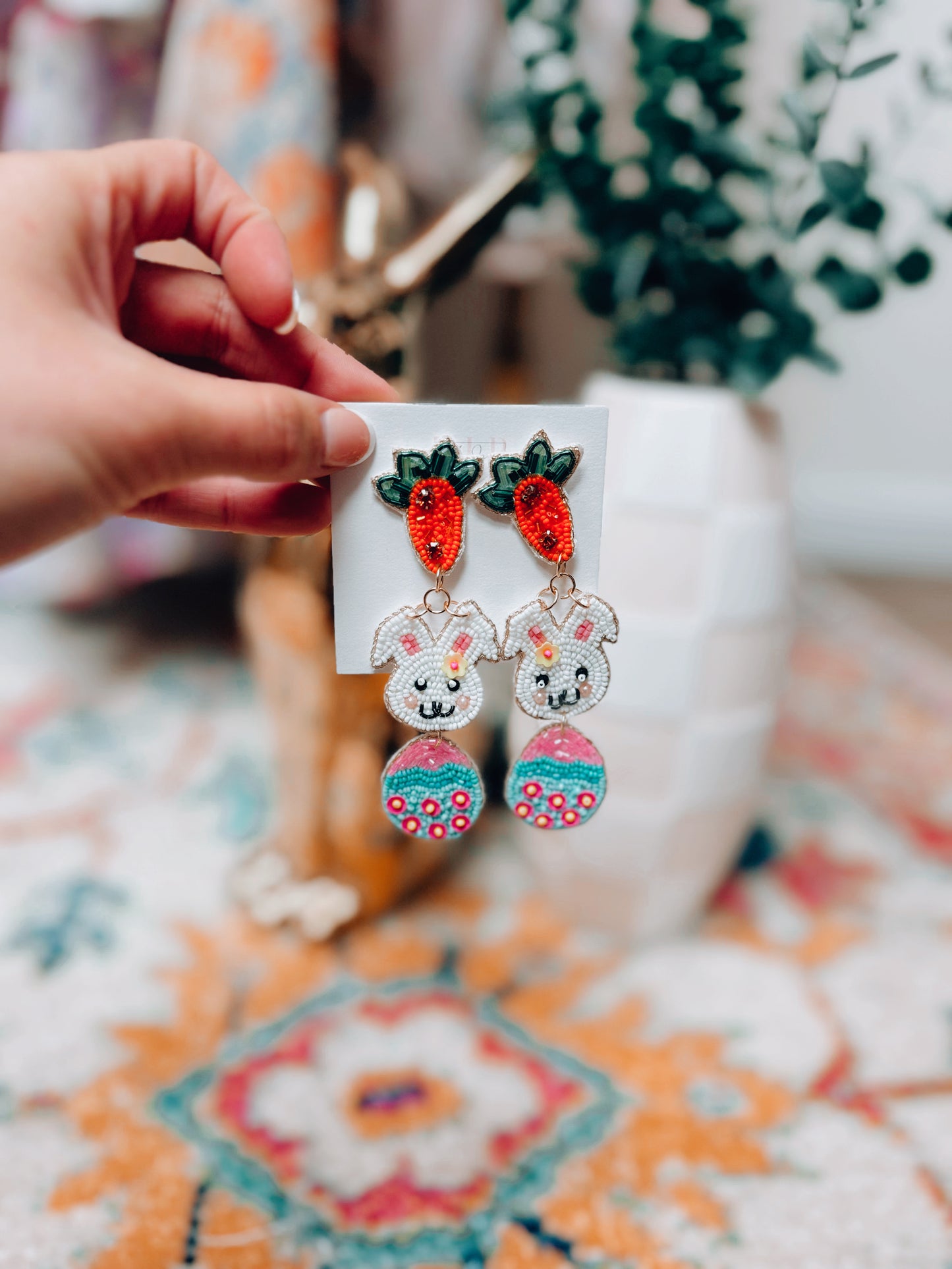 Easter Drop Multi Beaded Earrings