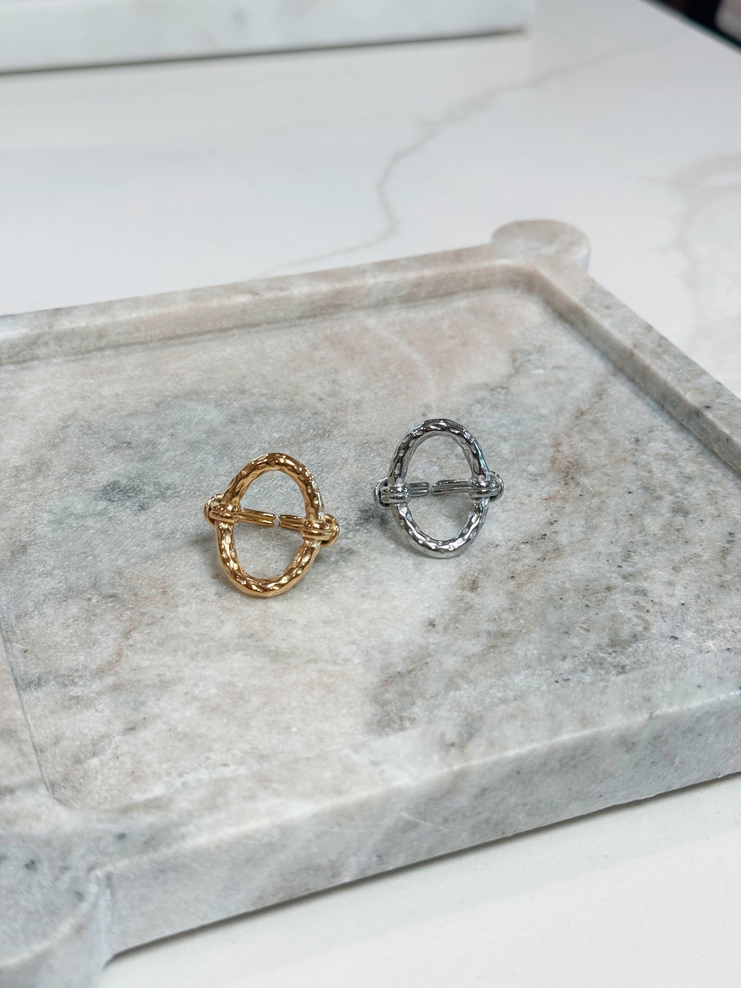 Stainless Steel Quinn Hammered Ring