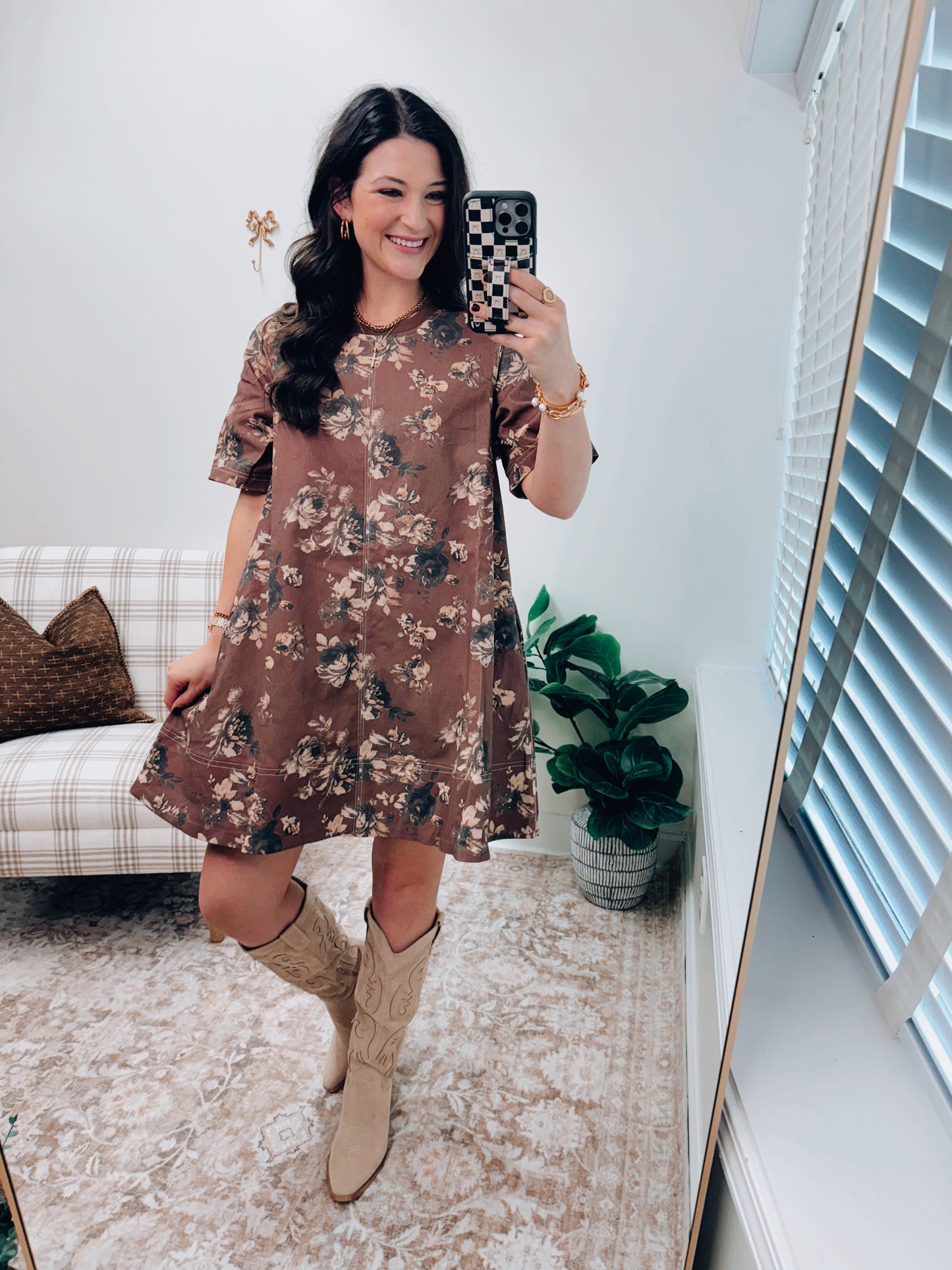Remi Floral Denim Mini Dress