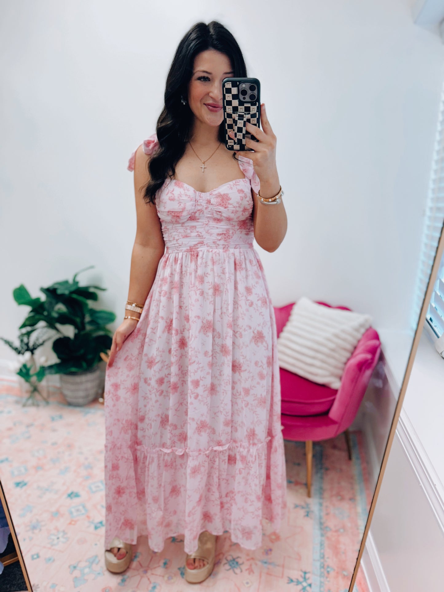 Floral Sweetheart Garden Dress - Pink