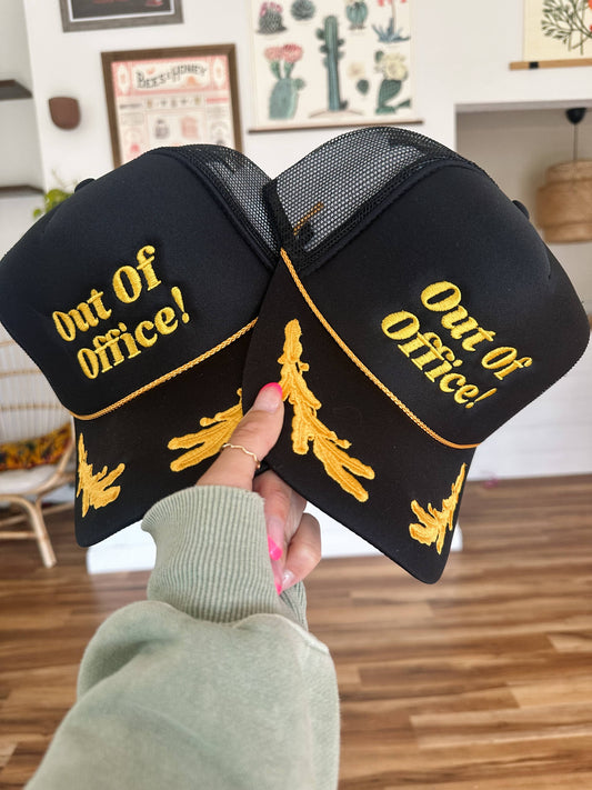Out Of Office Foam Embroidered Trucker Hat