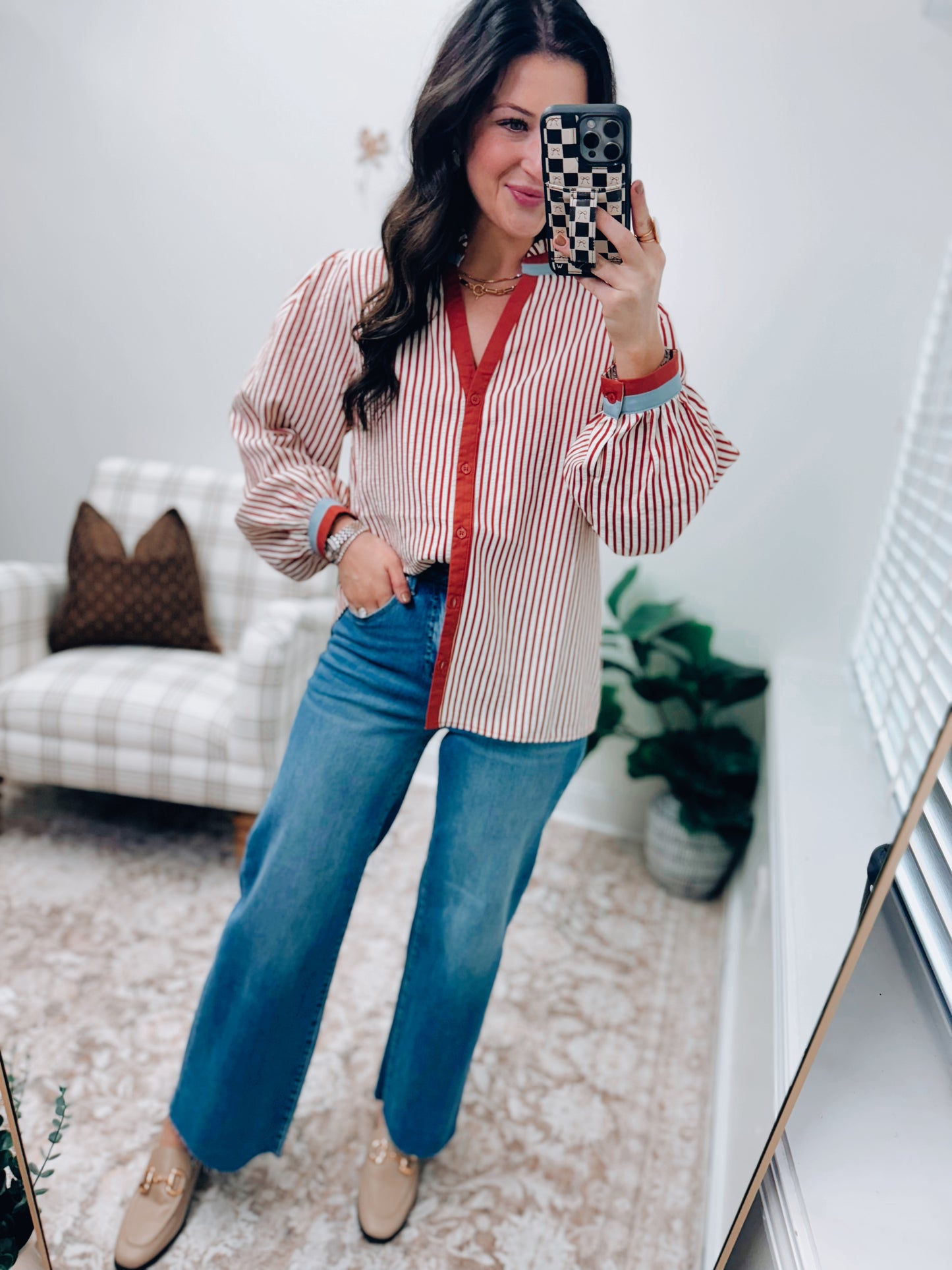 Sammy Striped Ruffle Top