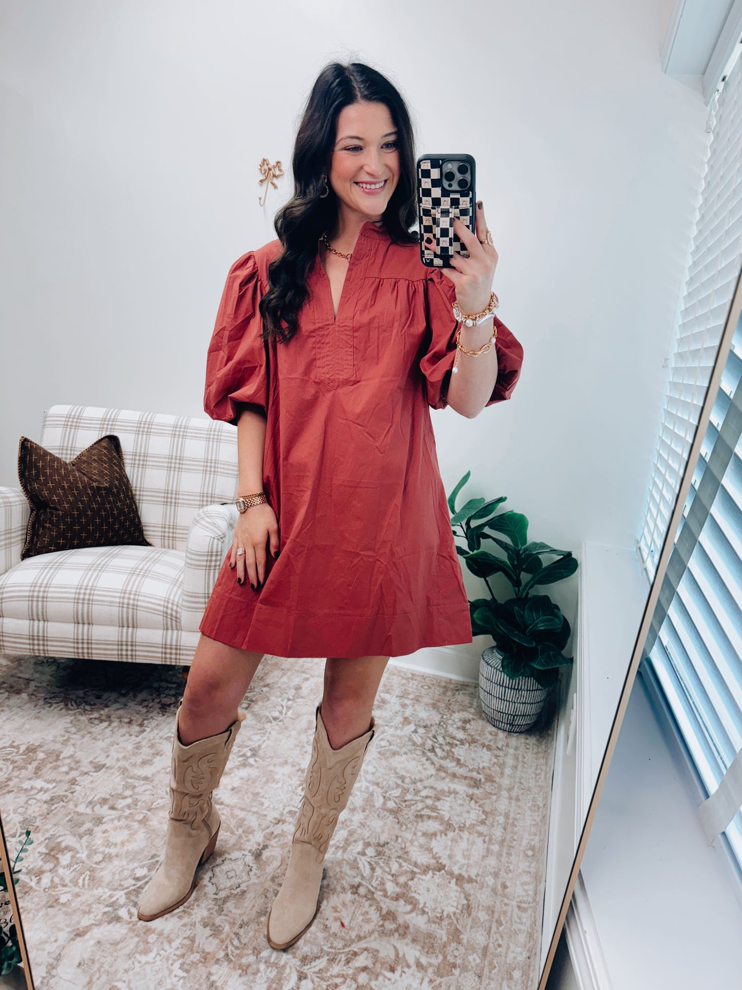 Masala Puff Mini Dress
