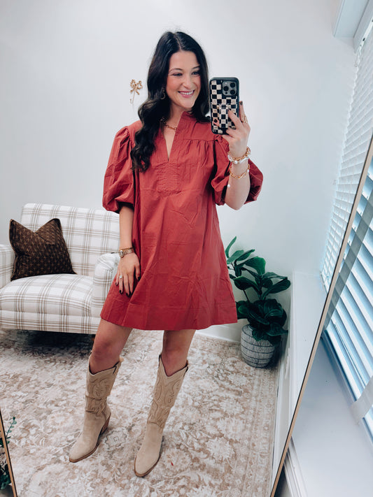 Masala Puff Mini Dress