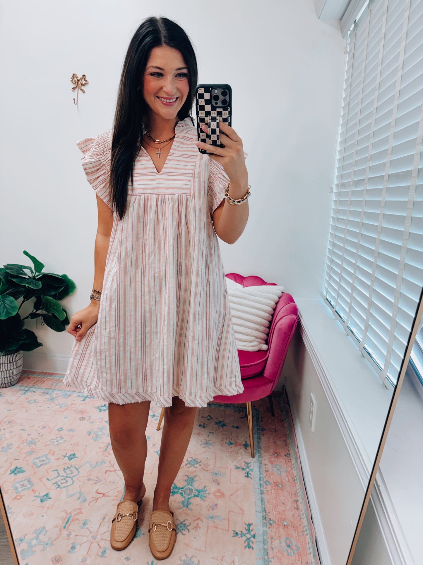 Dakota Striped Linen Mini Dress