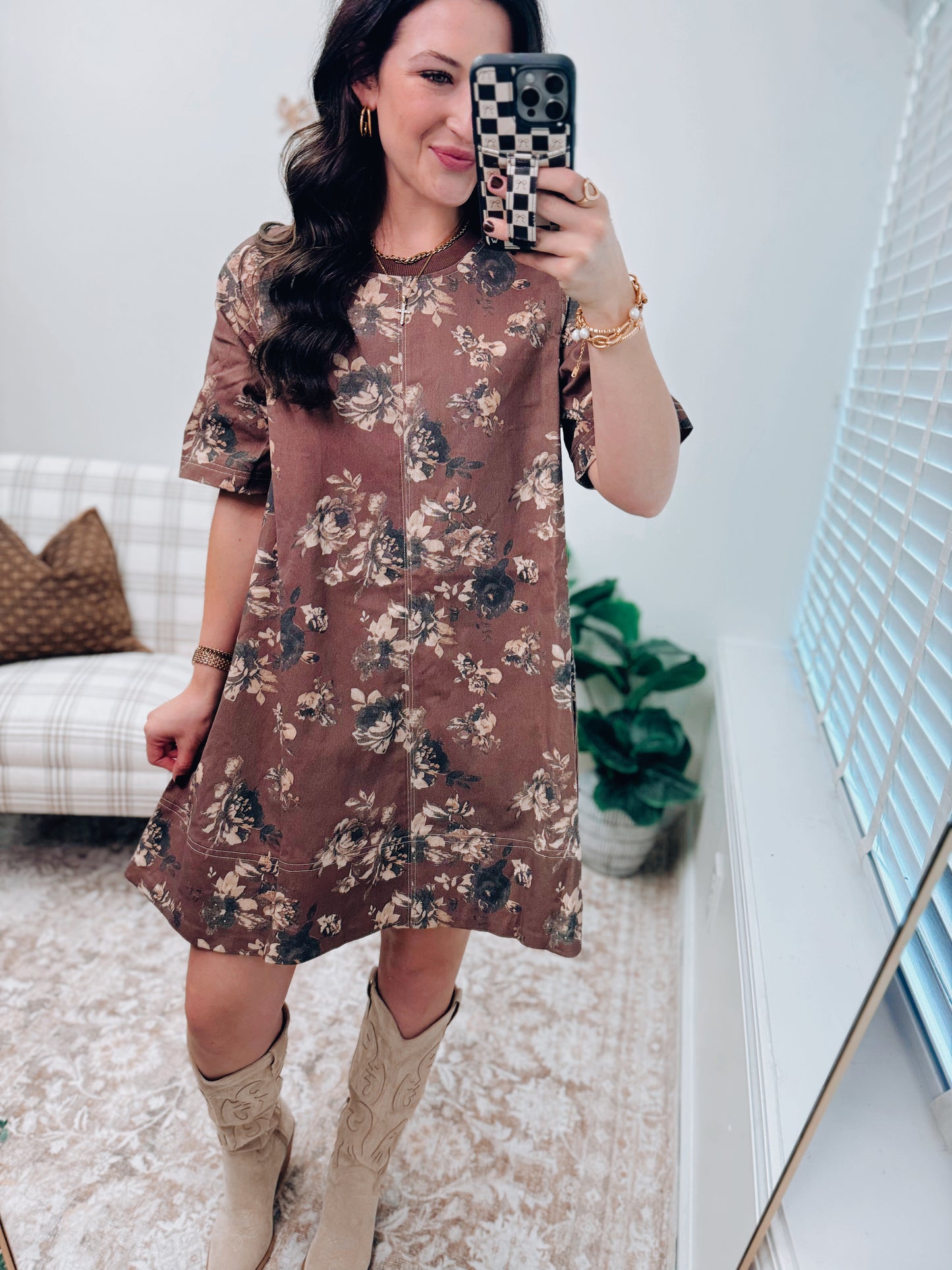 Remi Floral Denim Mini Dress